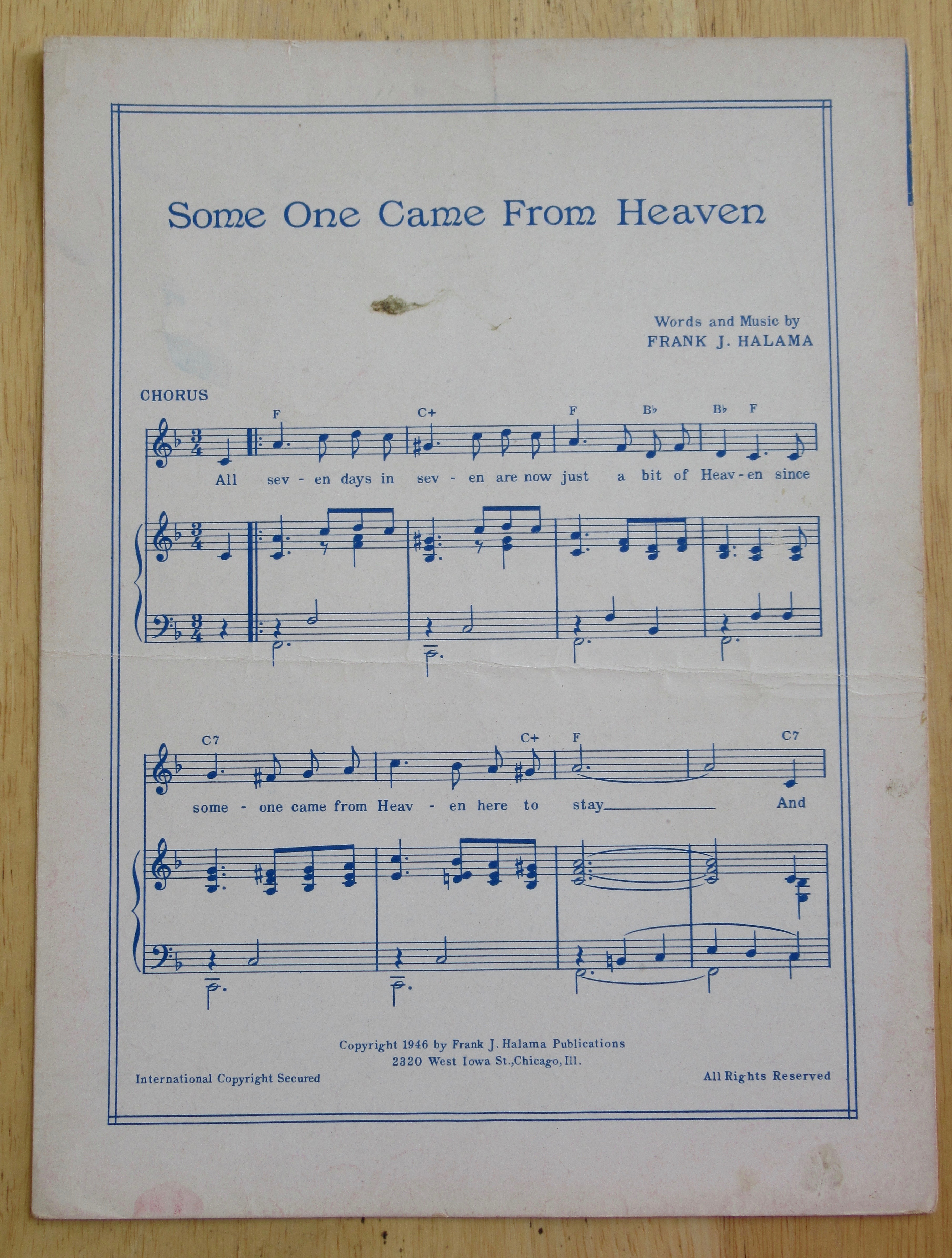 1947 Now It's Rain In Pretty Baby Sheet Music