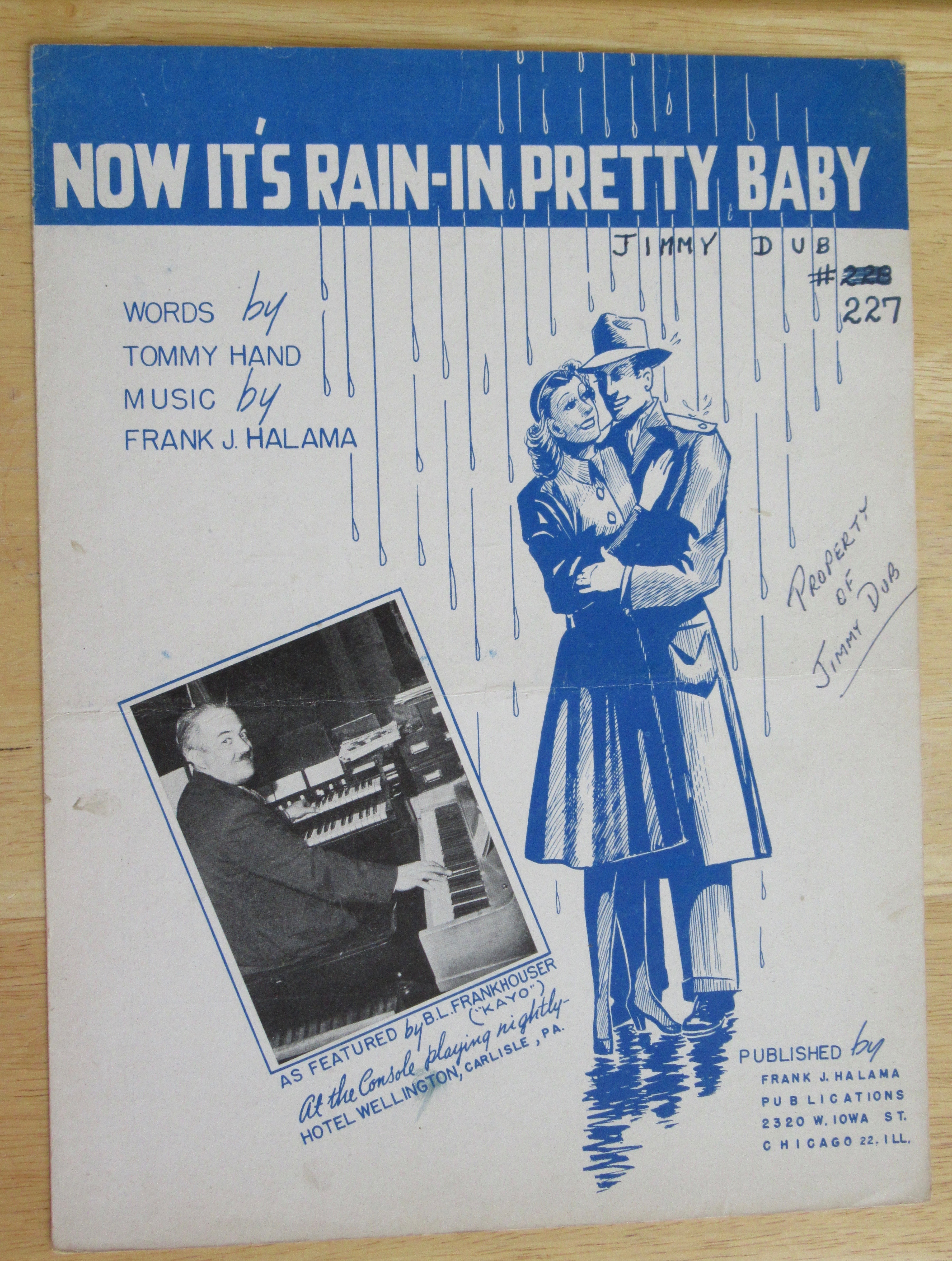1947 Now It's Rain In Pretty Baby Sheet Music