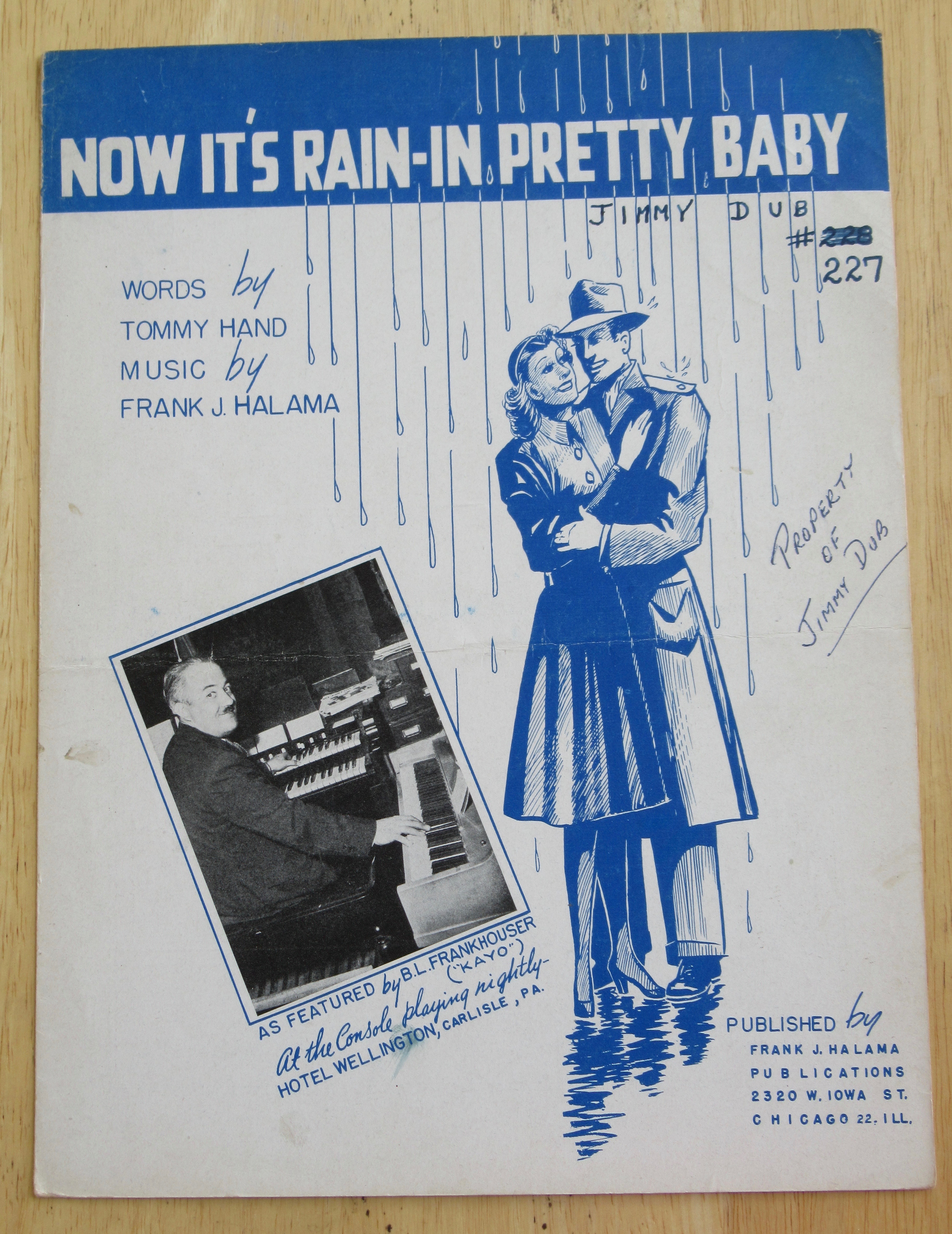 1947 Now It's Rain In Pretty Baby Sheet Music