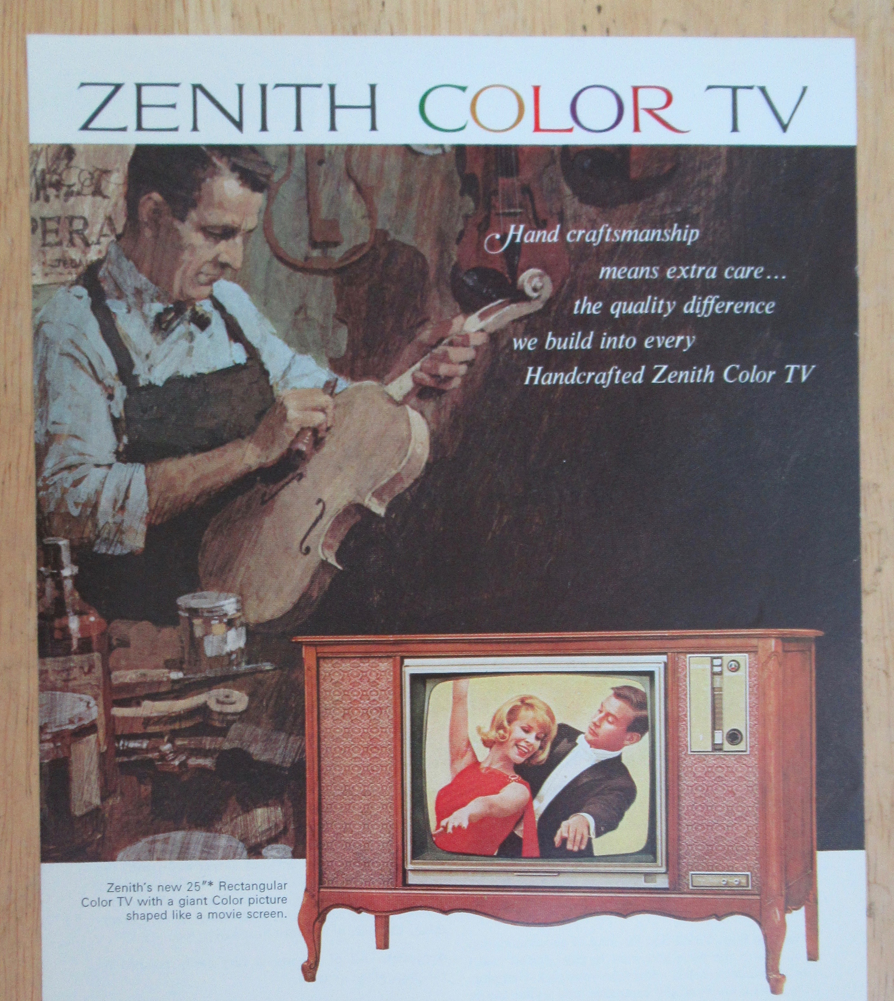 1966 Zenith Television with Zenith Rectangular Color TV