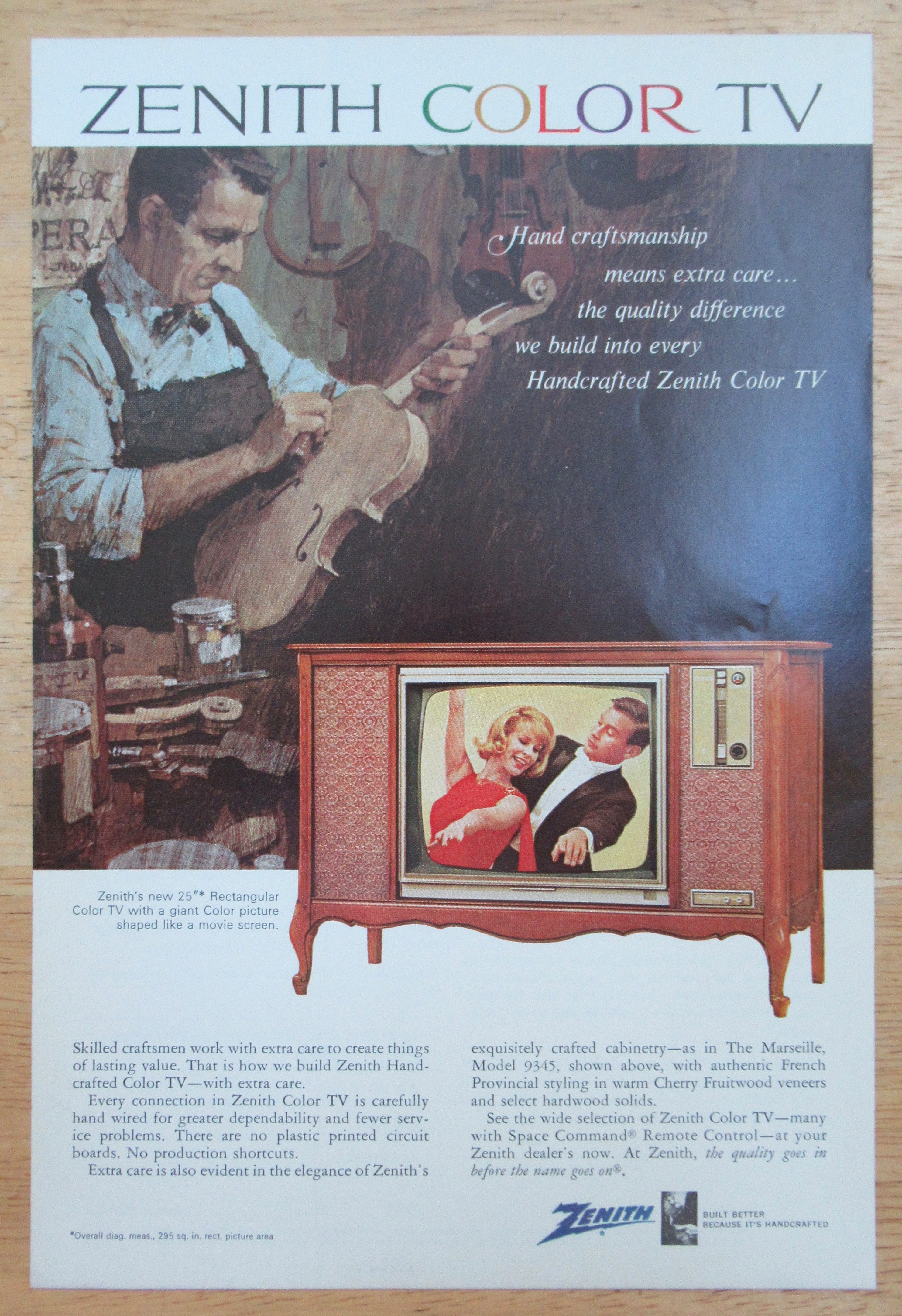1966 Zenith Television with Zenith Rectangular Color TV