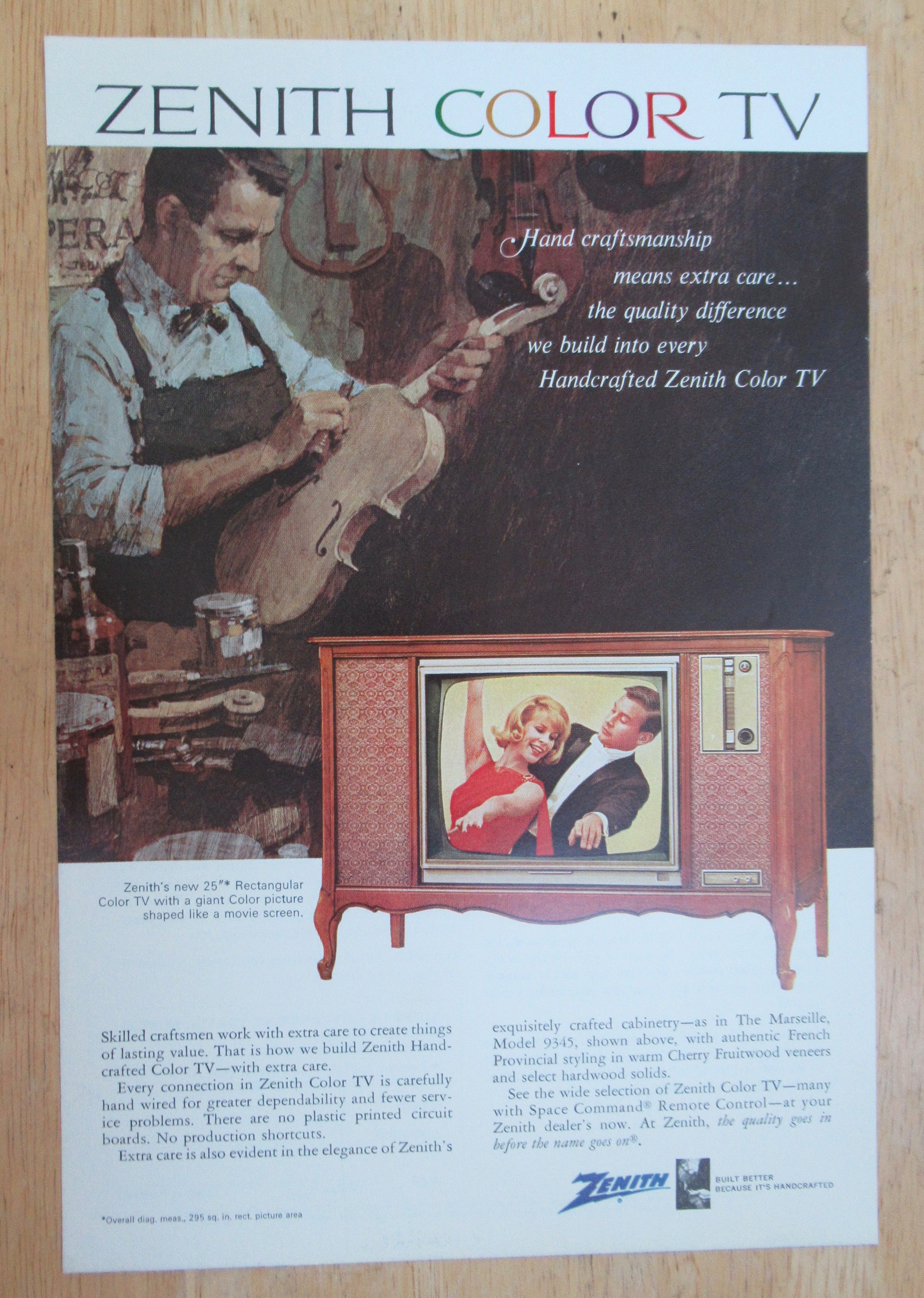 1966 Zenith Television with Zenith Rectangular Color TV