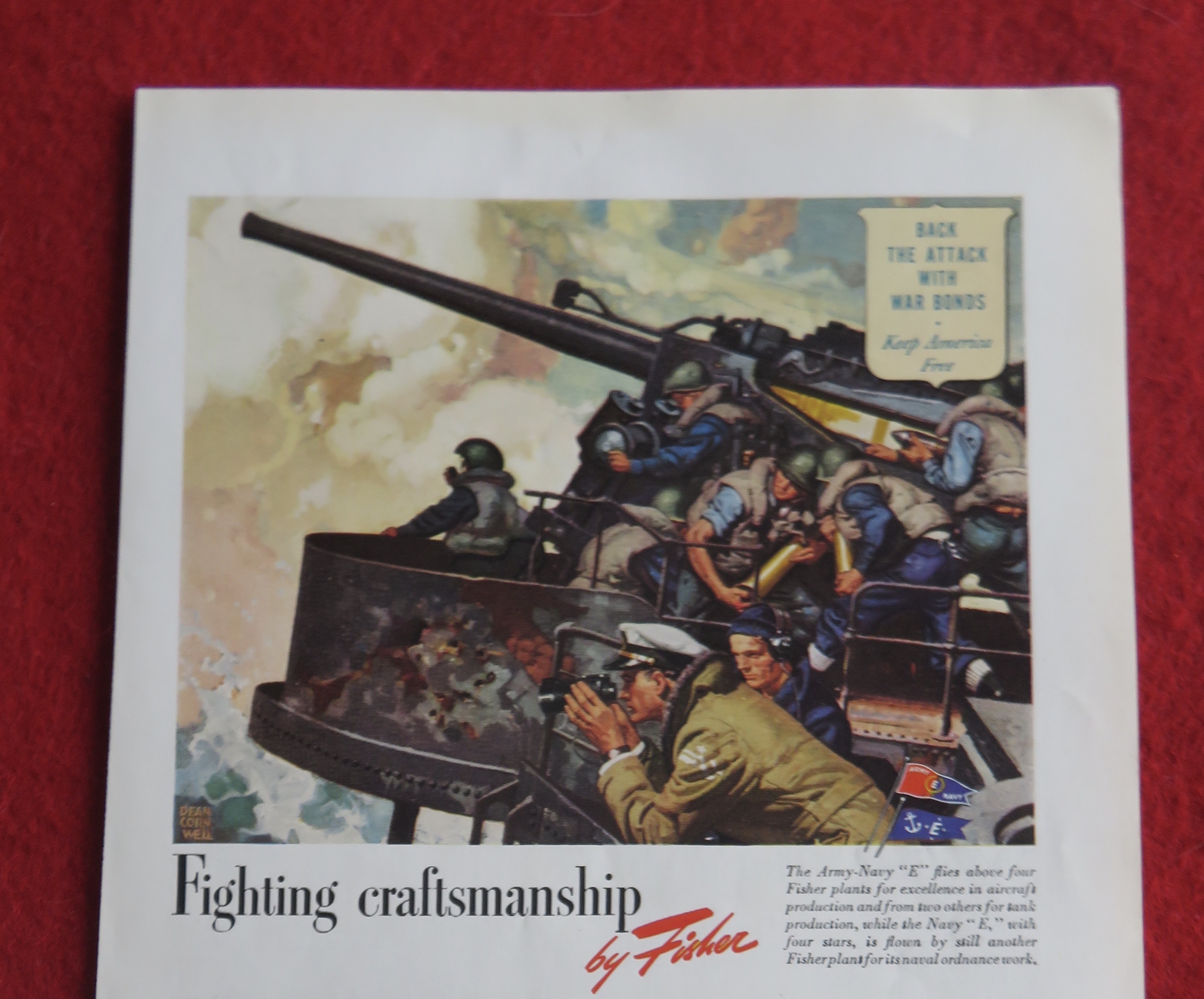 1943 Body By Fisher By Dean Cornwell with Army Men
