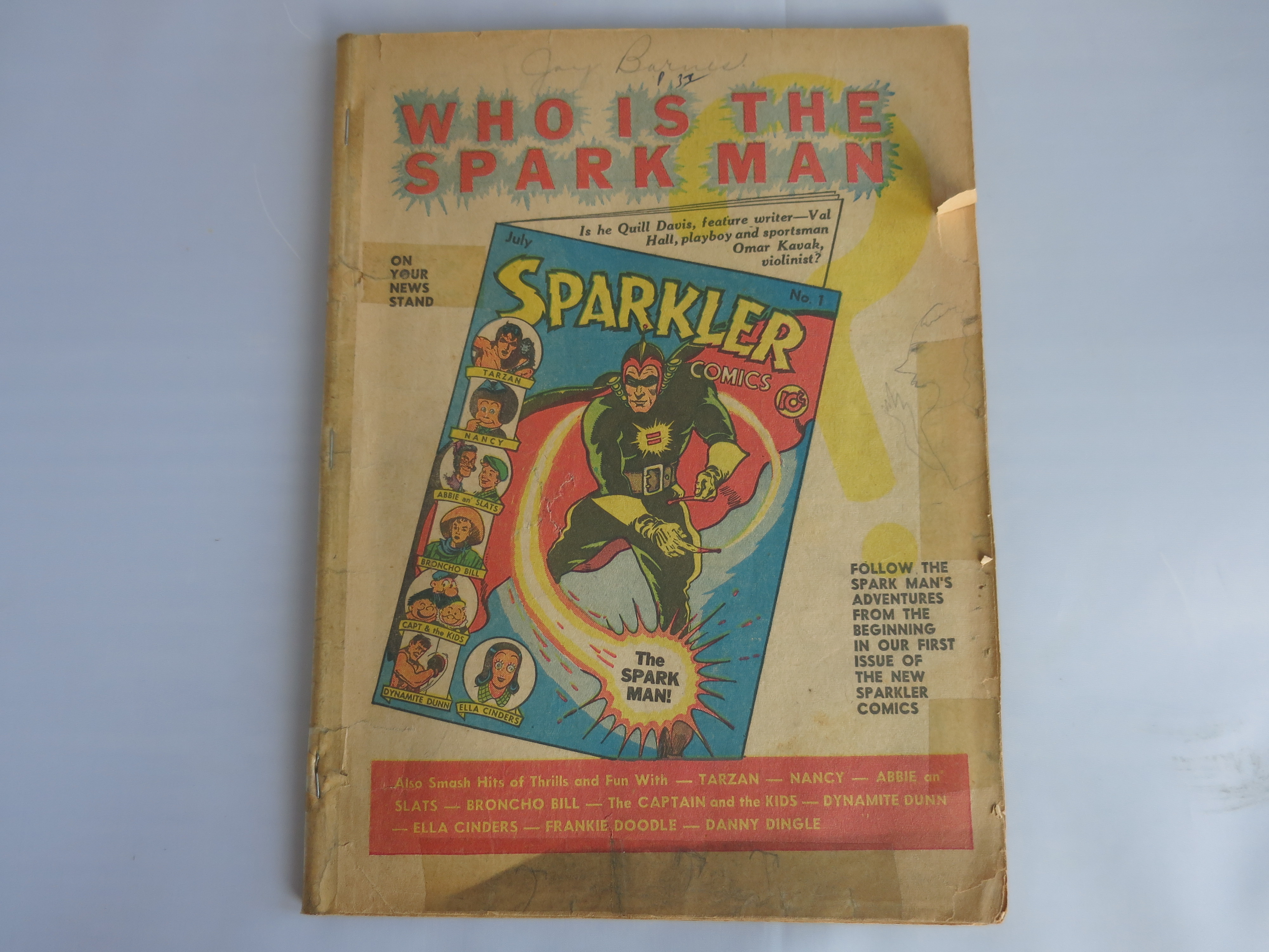 Sparkler Comics No 1 Who is the Spark Man 1941 Al Capp