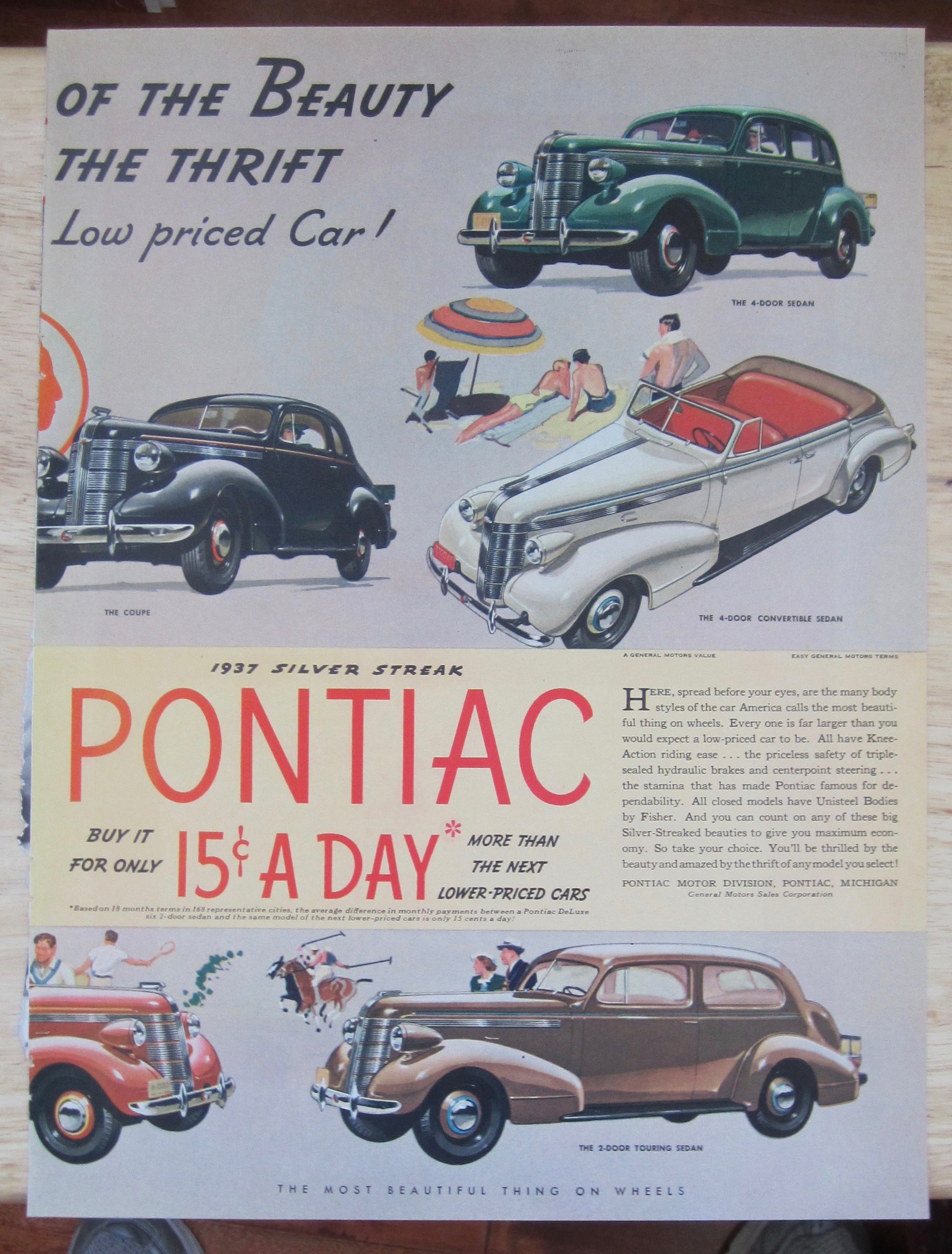 1937 Pontiac with the Sedans, Coupes & Wagons