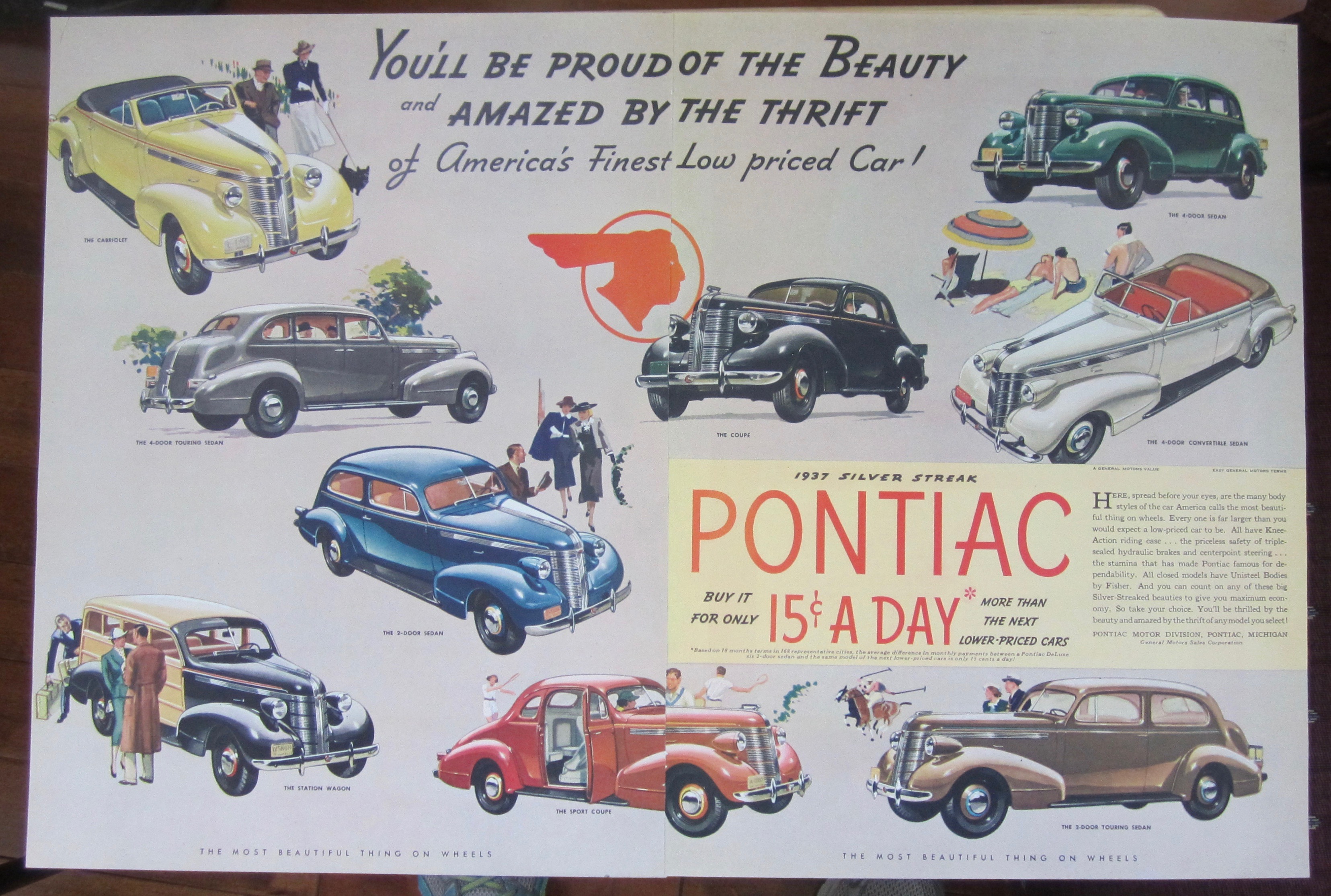 1937 Pontiac with the Sedans, Coupes & Wagons
