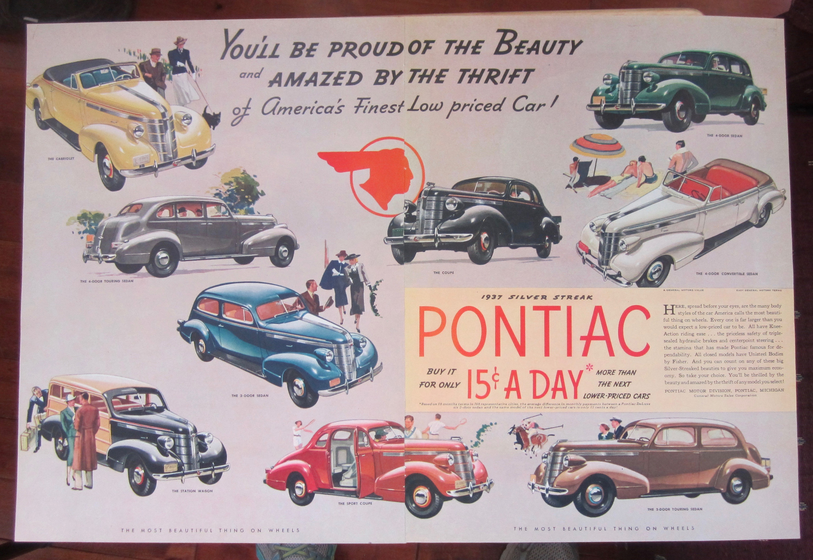 1937 Pontiac with the Sedans, Coupes & Wagons