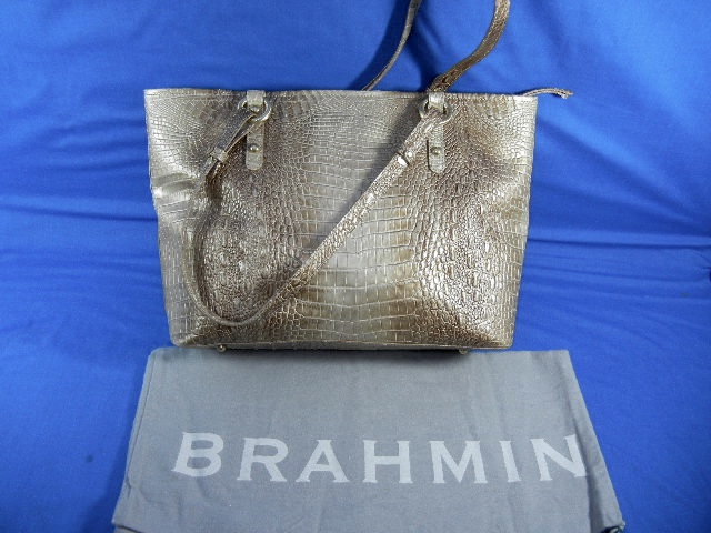 Brahmin Moonlight Croc Leather Melbourne Handbag
