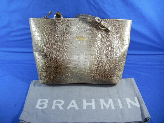 Brahmin Moonlight Croc Leather Melbourne Handbag