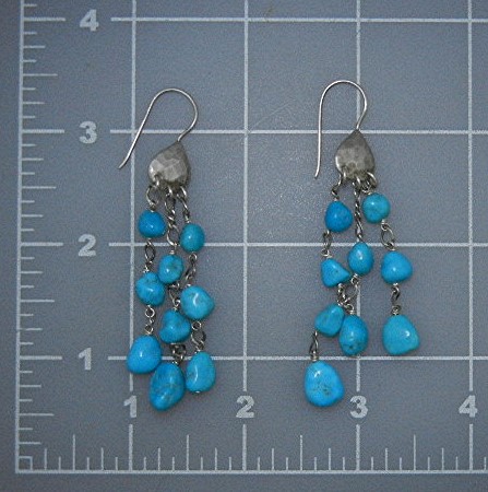 Sleeping Beauty Turquoise Sterling Silver Hook Earrings