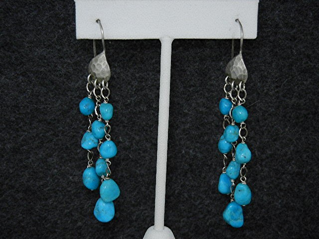 Sleeping Beauty Turquoise Sterling Silver Hook Earrings