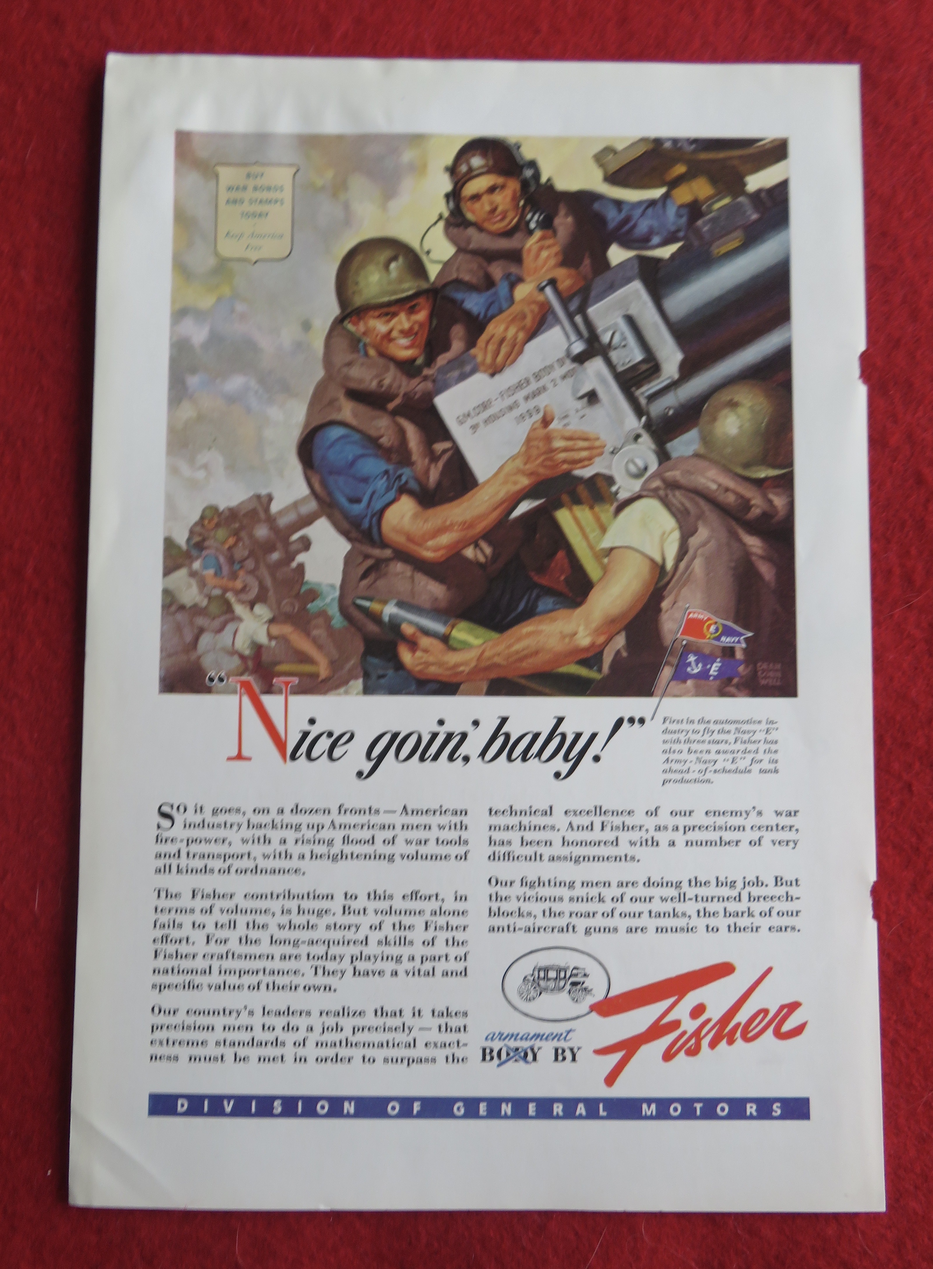 1943 Body By Fisher By Dean Cornwell with Army Men