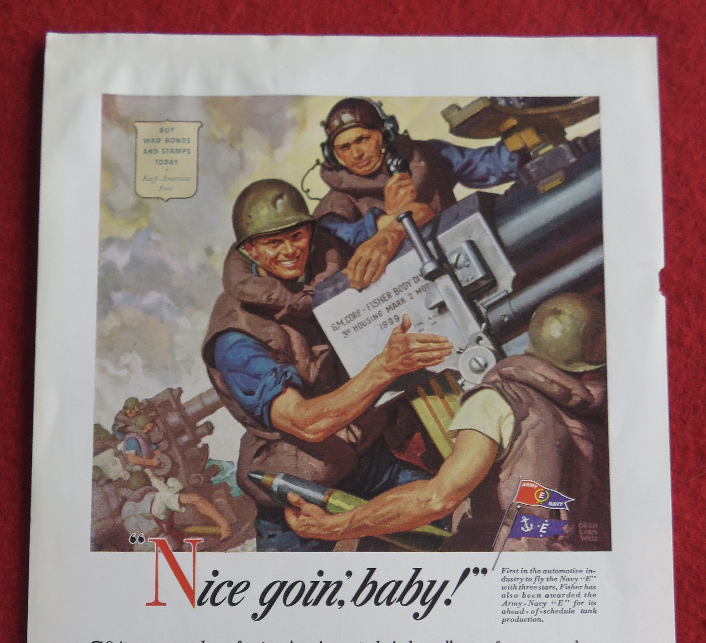 1943 Body By Fisher By Dean Cornwell with Army Men