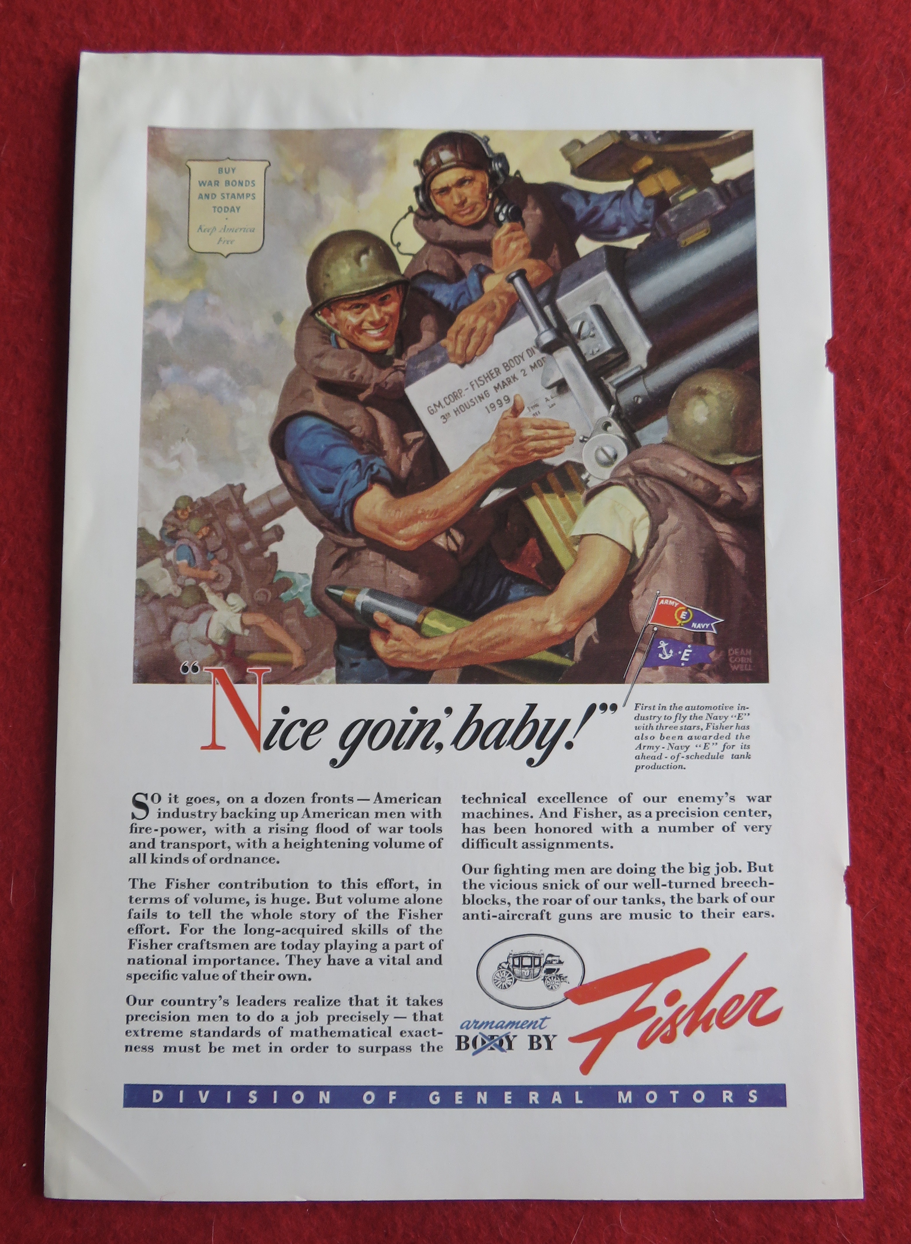 1943 Body By Fisher By Dean Cornwell with Army Men
