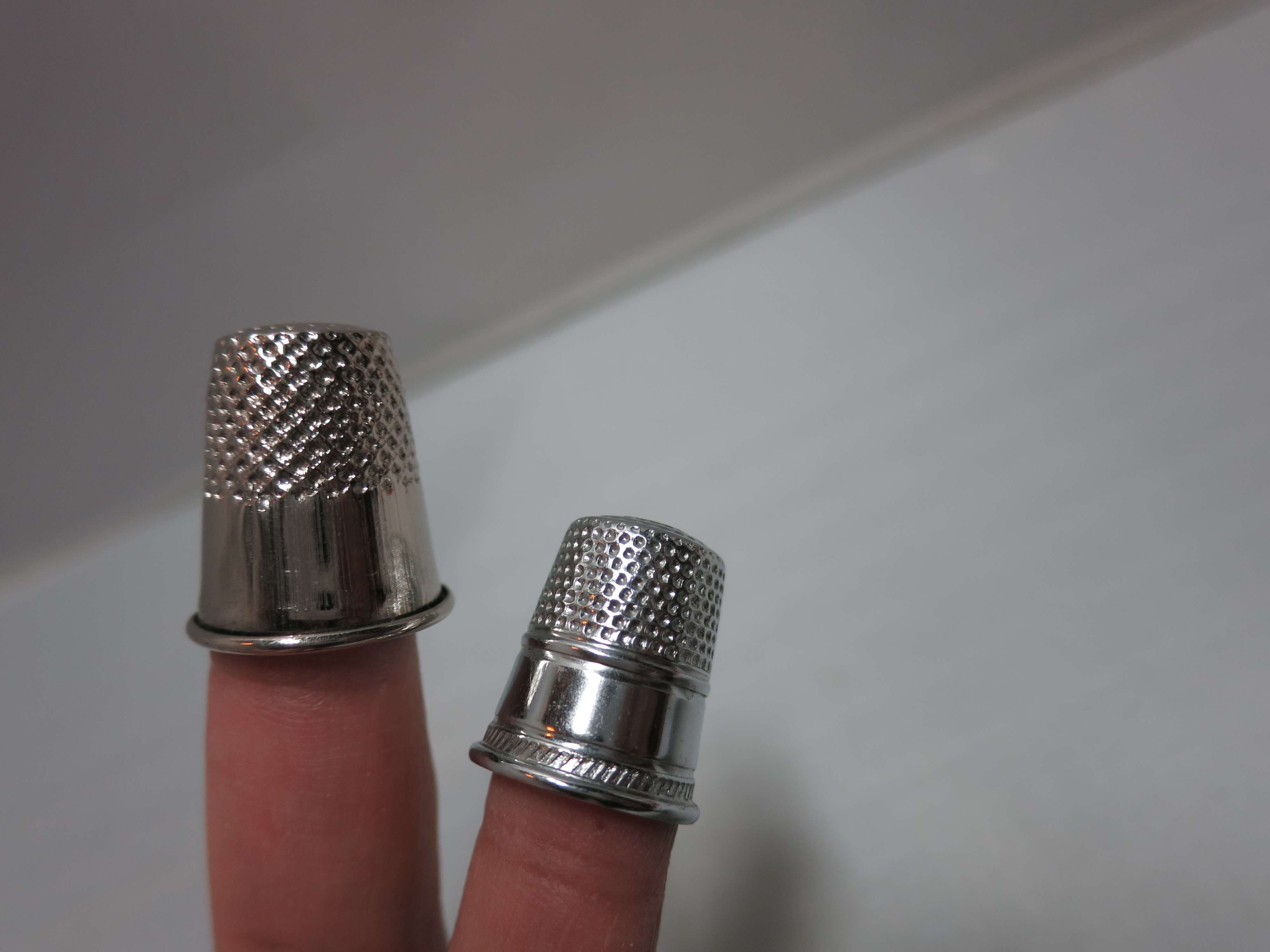 Vintage Thimble lot of two metal thimbles