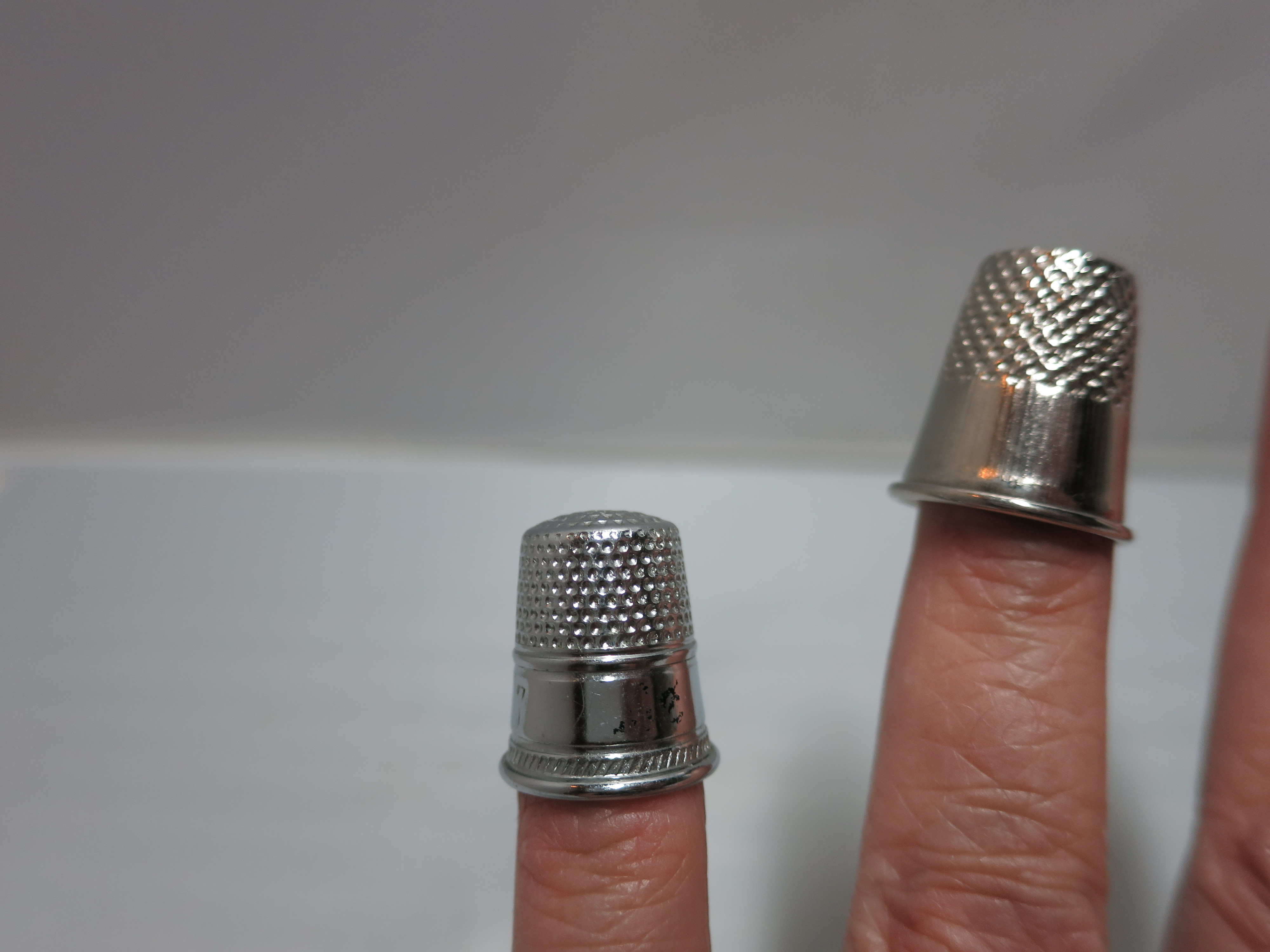 Vintage Thimble lot of two metal thimbles