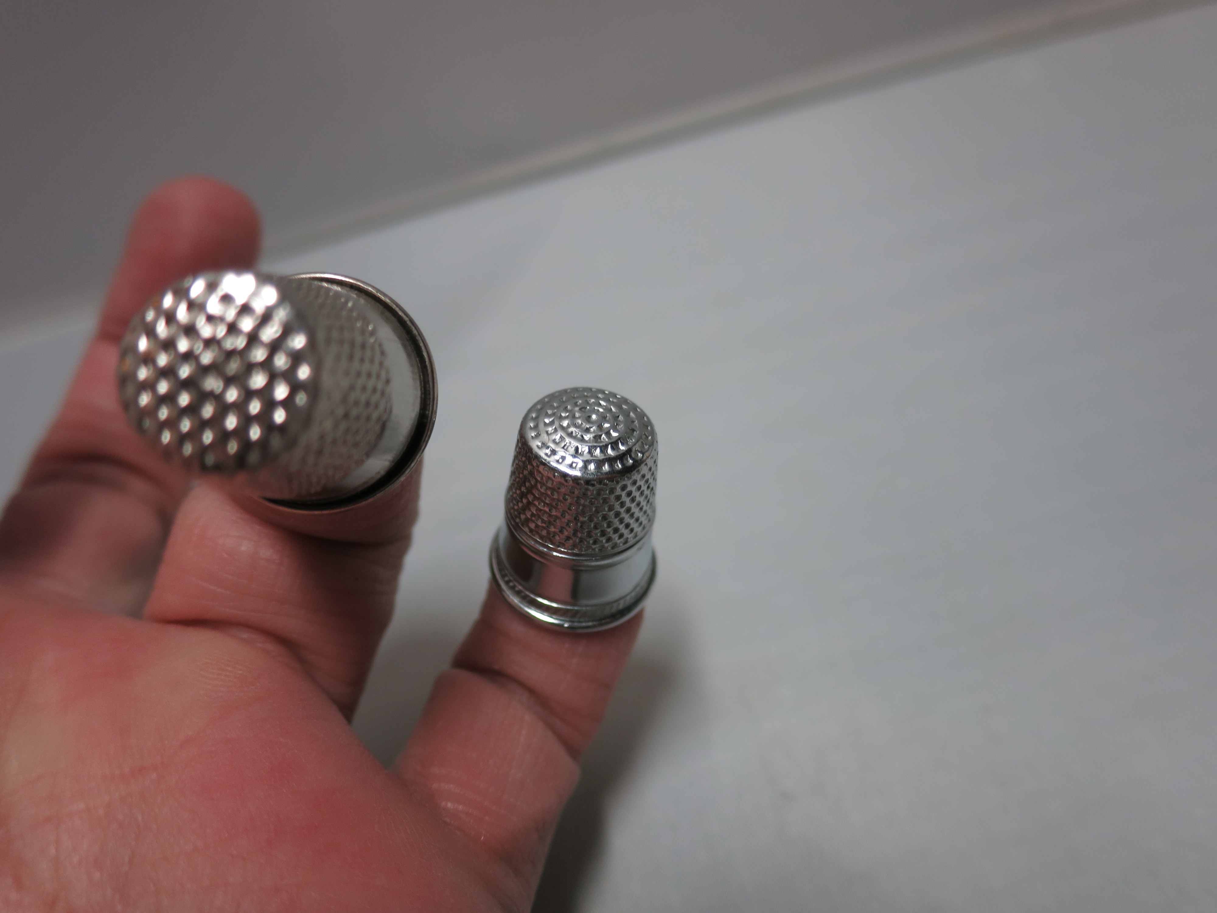 Vintage Thimble lot of two metal thimbles