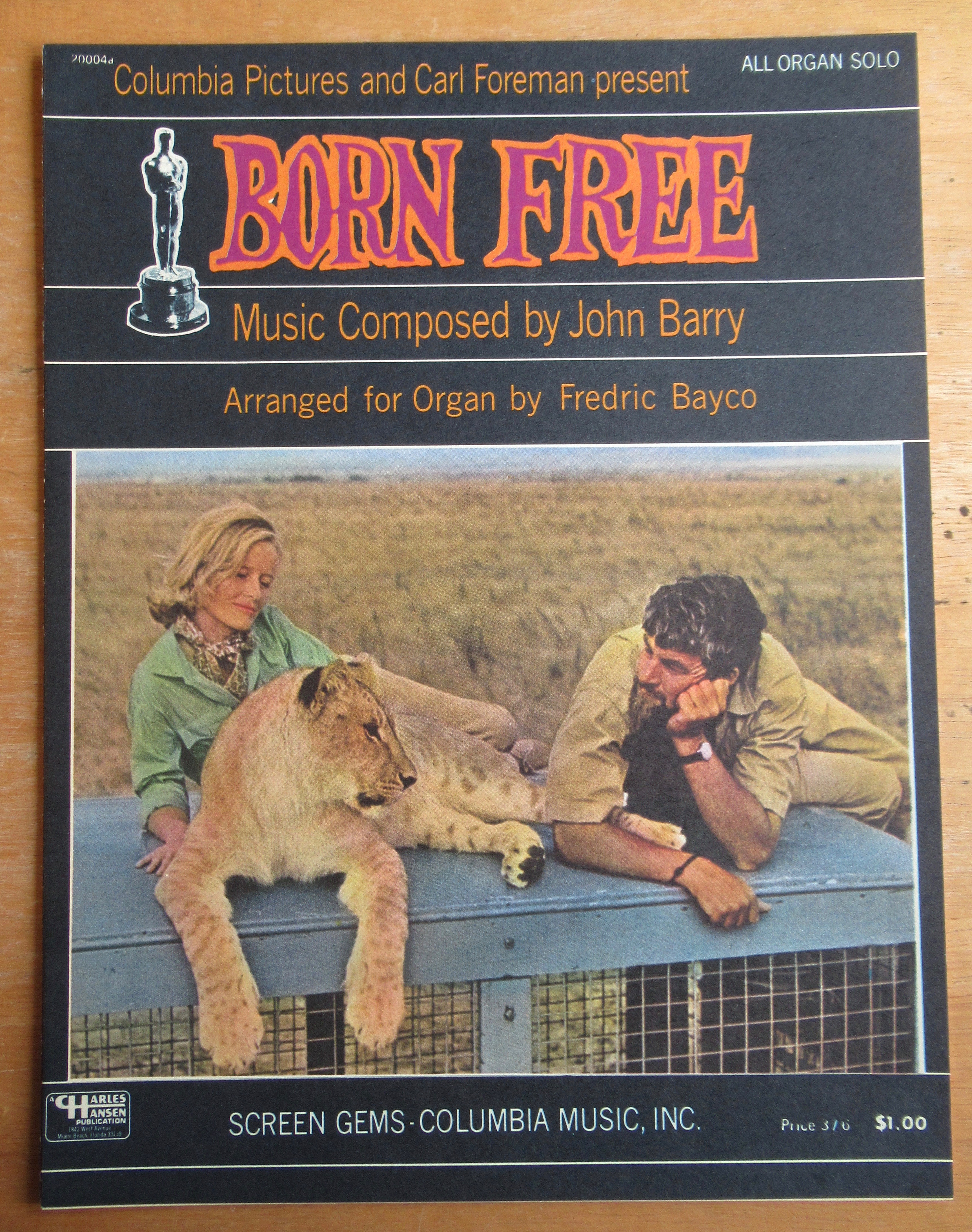 Sheet Music For 1966 Born Free