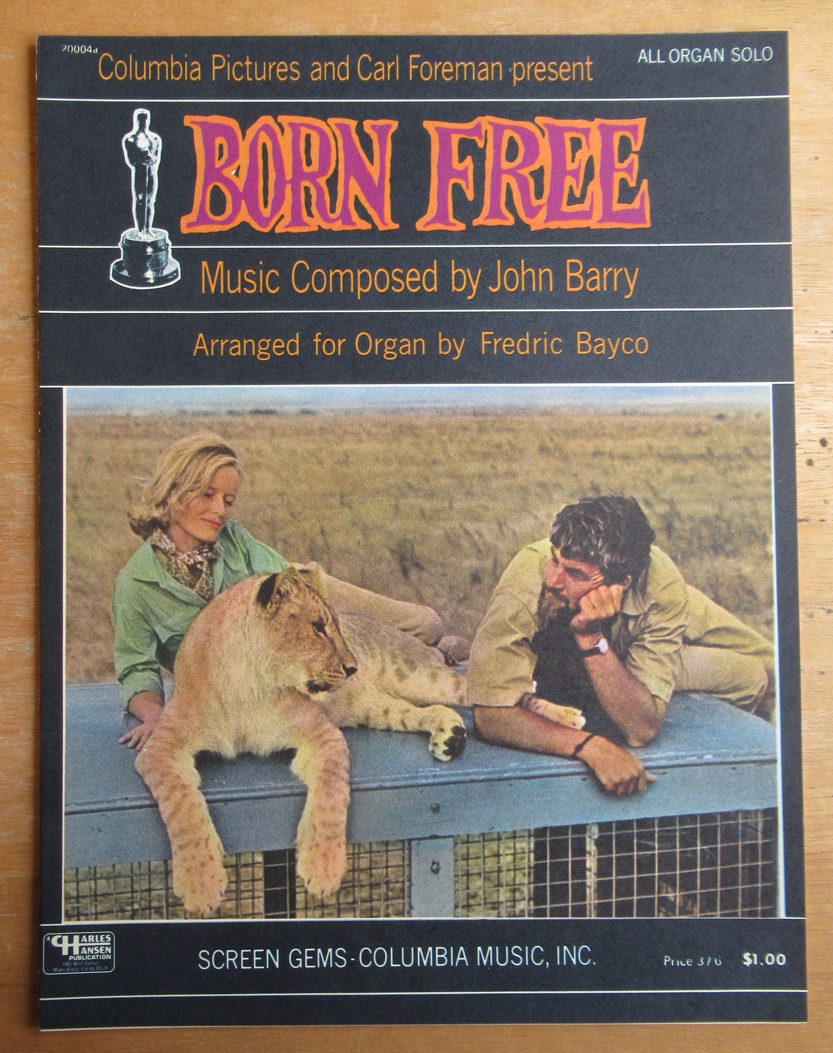 Sheet Music For 1966 Born Free