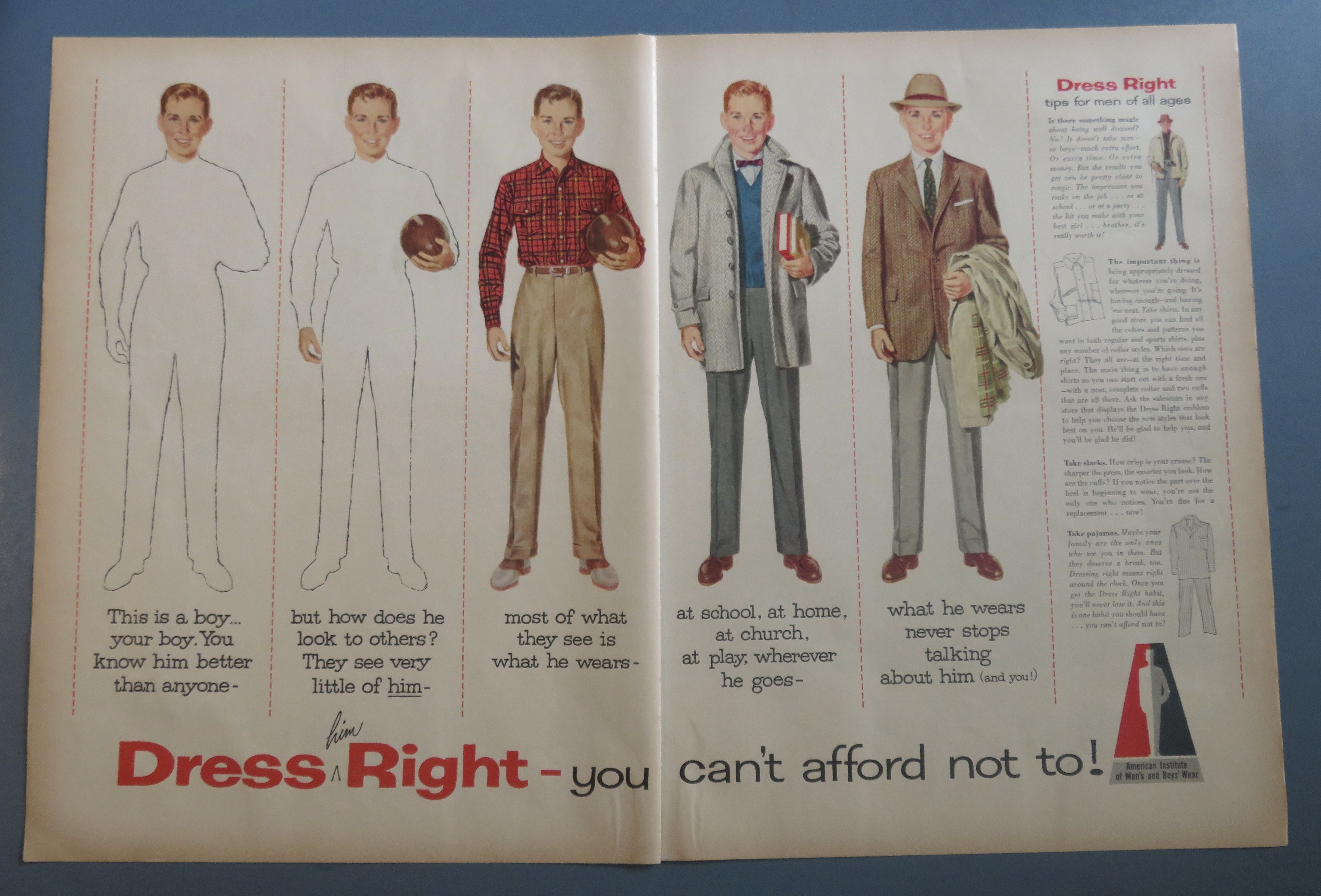 1956 Dress Right with Young Boy in Different Clothes