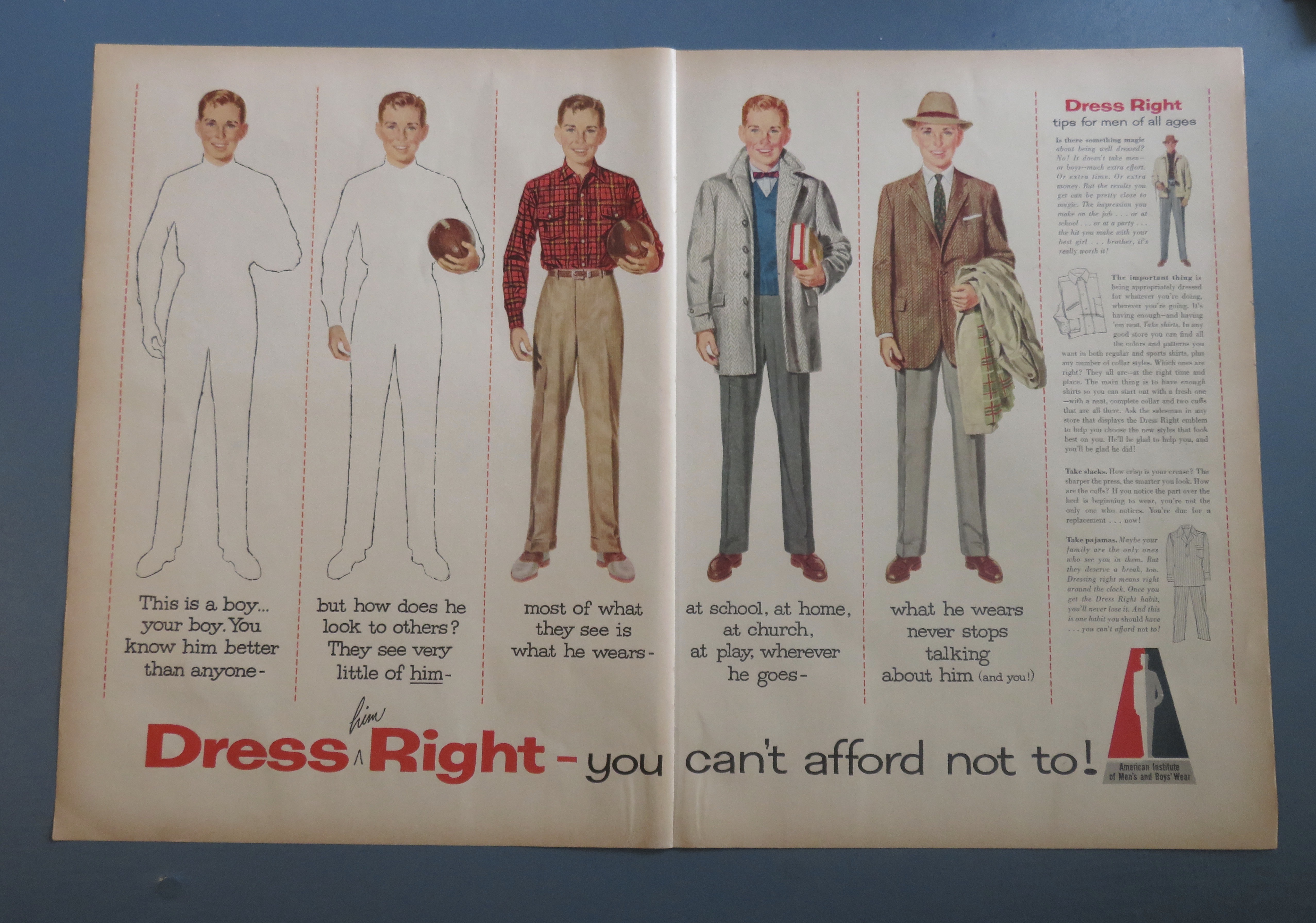 1956 Dress Right with Young Boy in Different Clothes