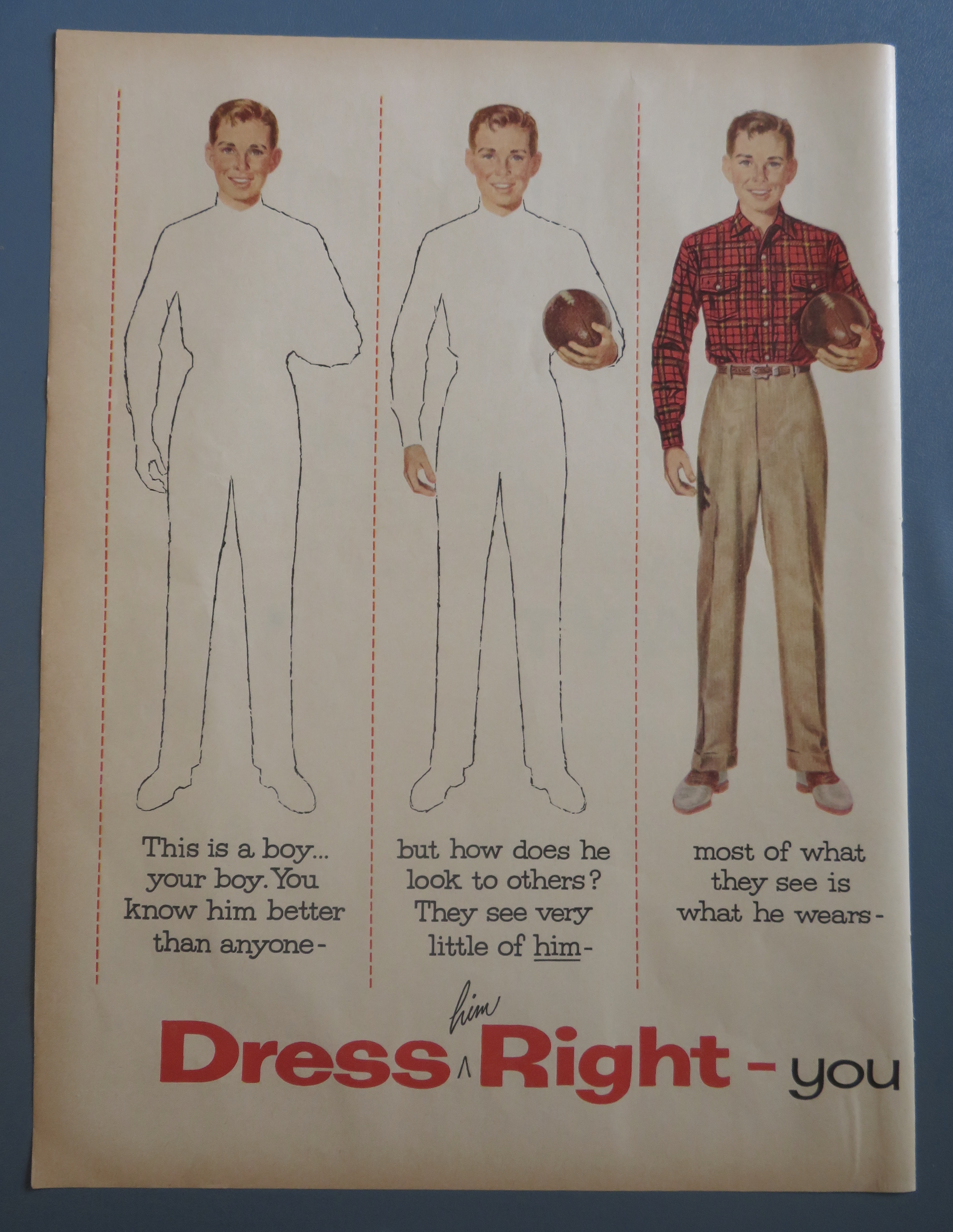 1956 Dress Right with Young Boy in Different Clothes