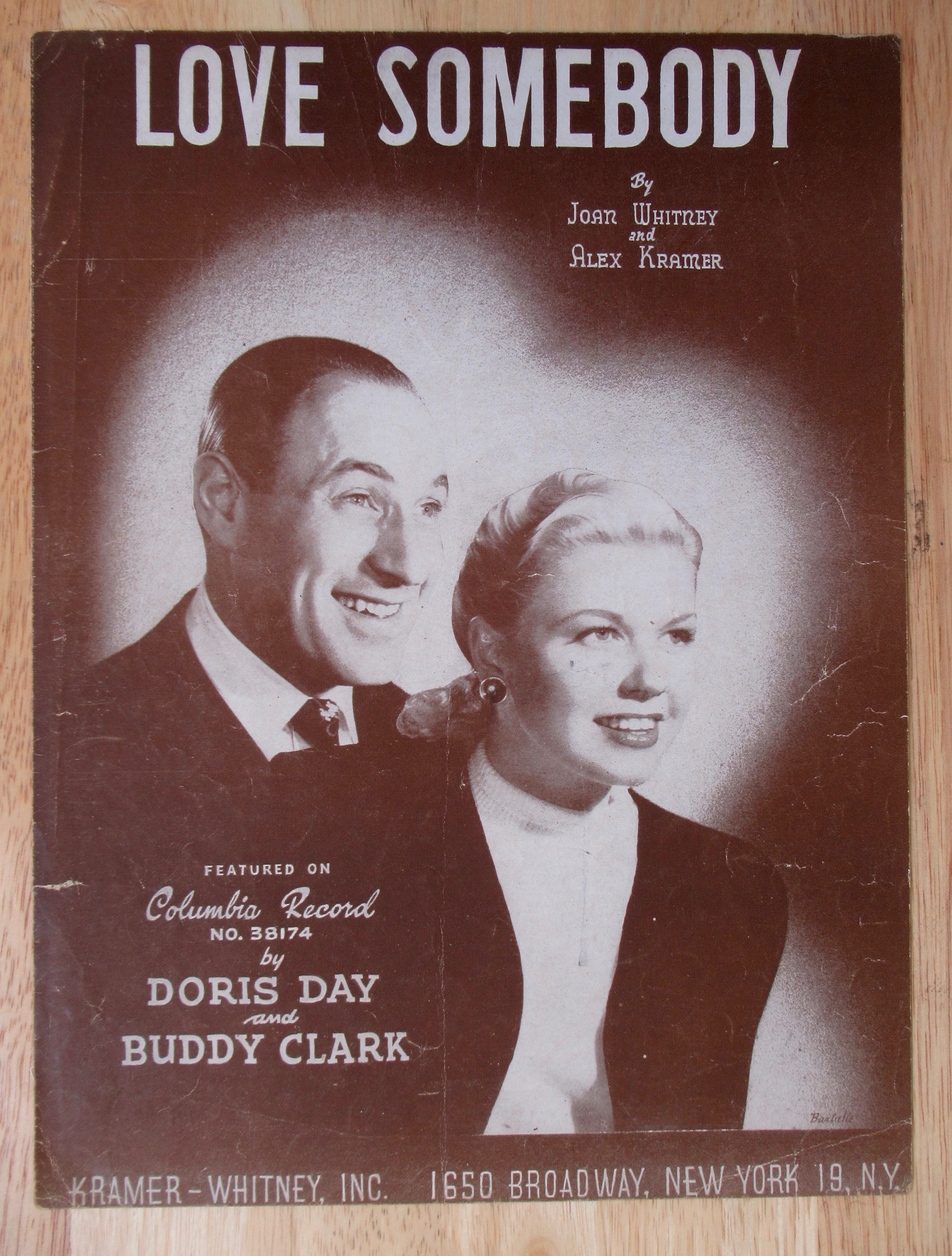1948 Love Somebody Sheet Music Doris Day/Buddy Clark