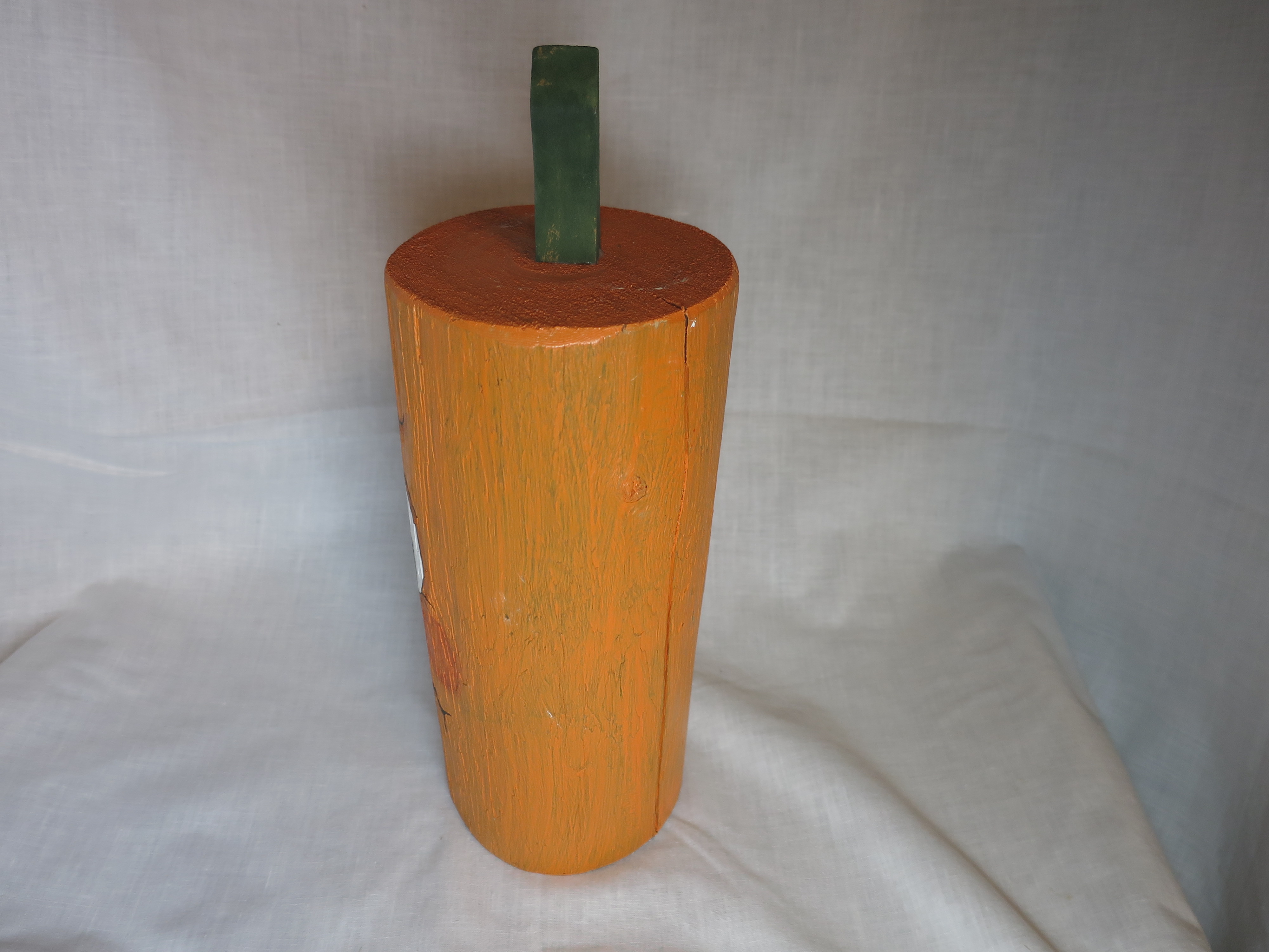 Pumpkin Log Hand Crafted and Painted