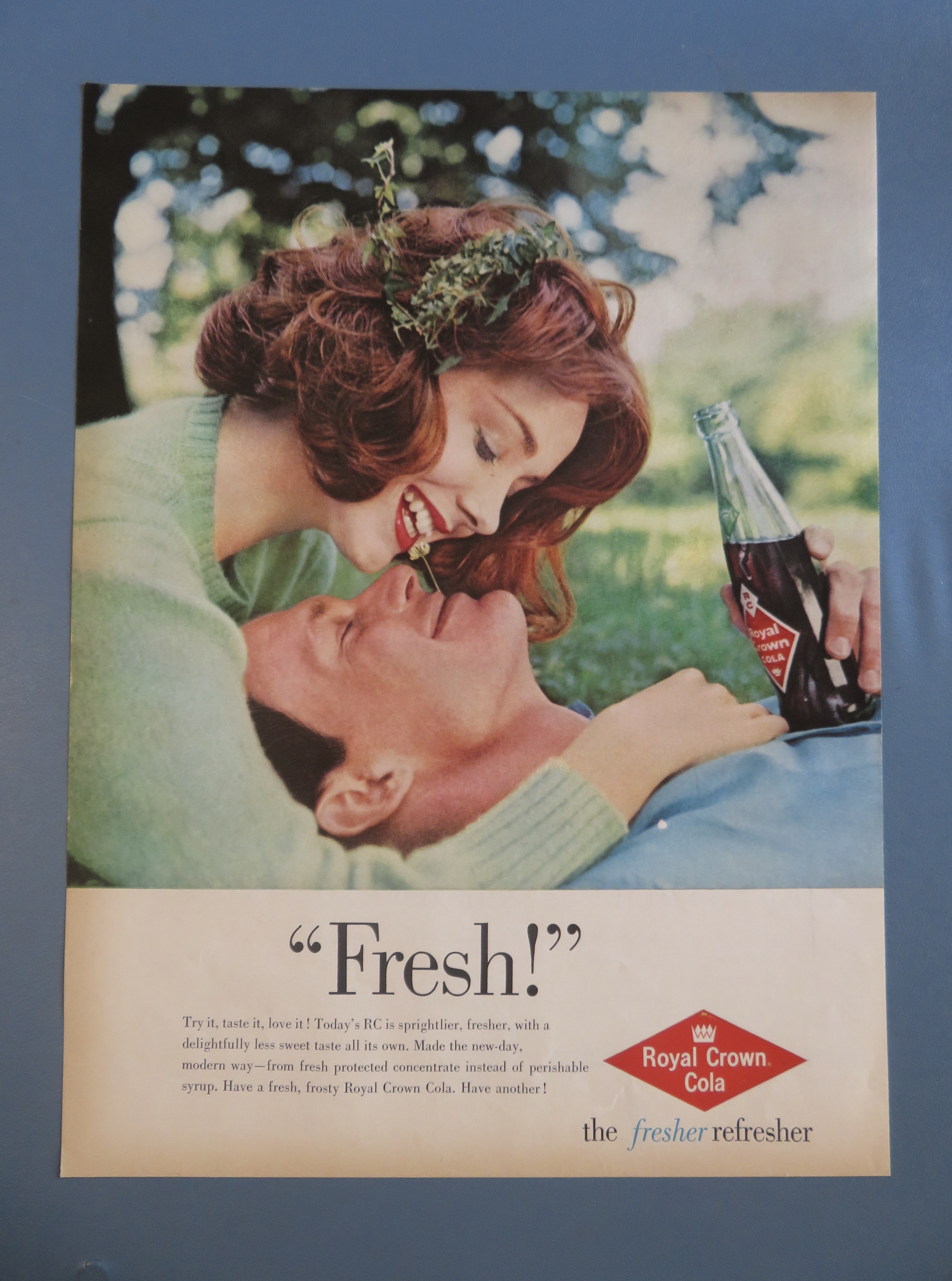 1960 Royal Crown Cola w/Man Holding Soda w/Woman
