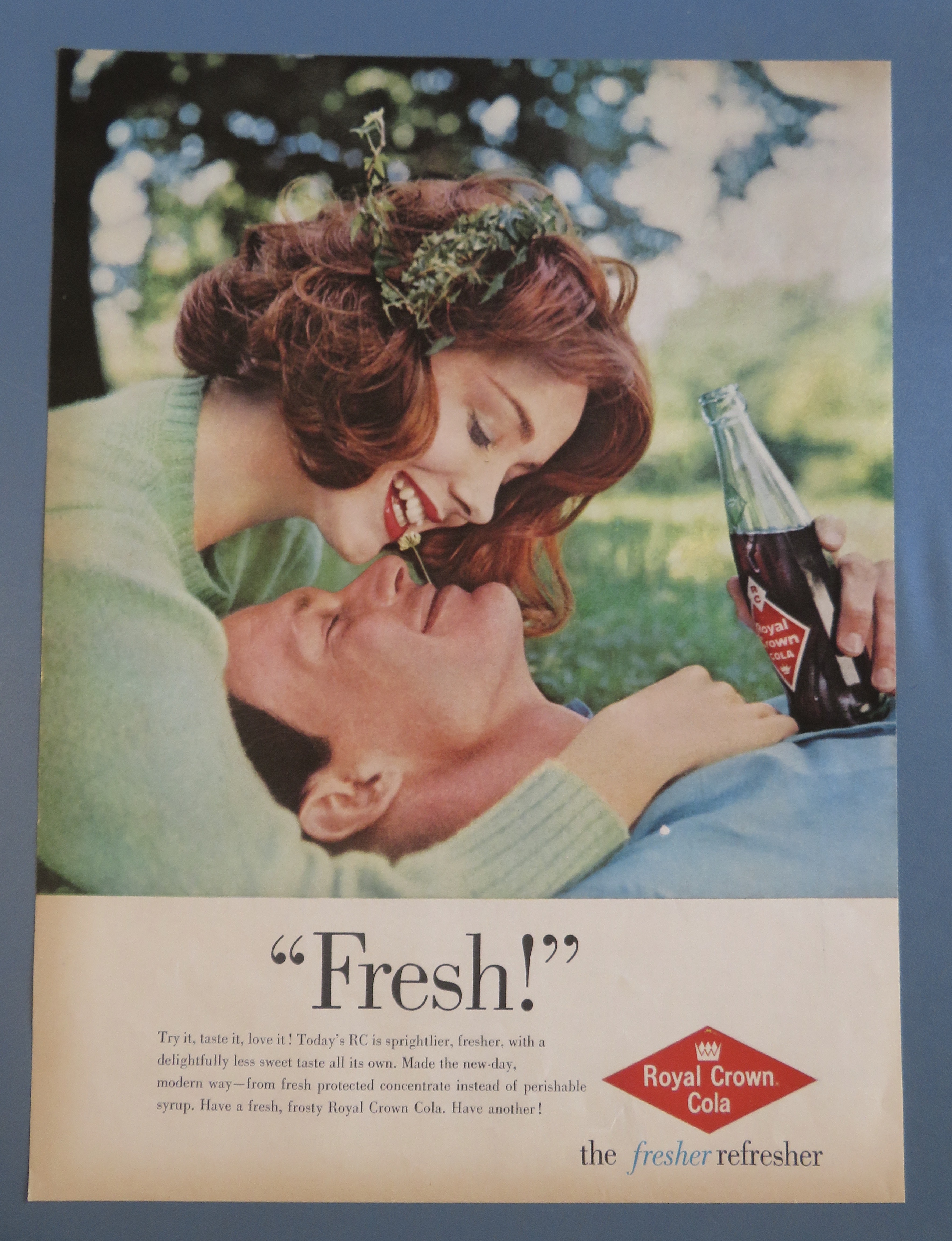 1960 Royal Crown Cola w/Man Holding Soda w/Woman