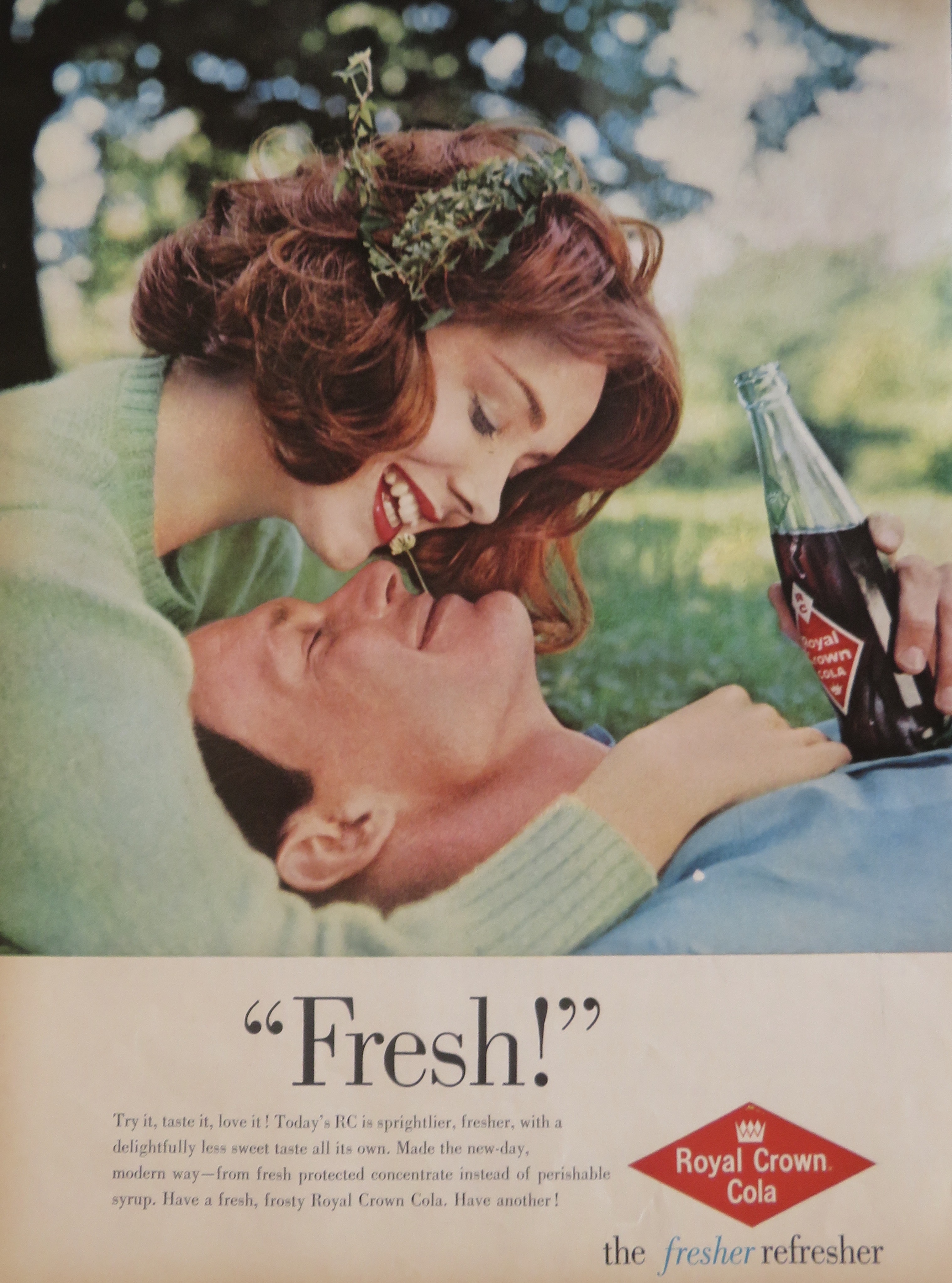 1960 Royal Crown Cola w/Man Holding Soda w/Woman