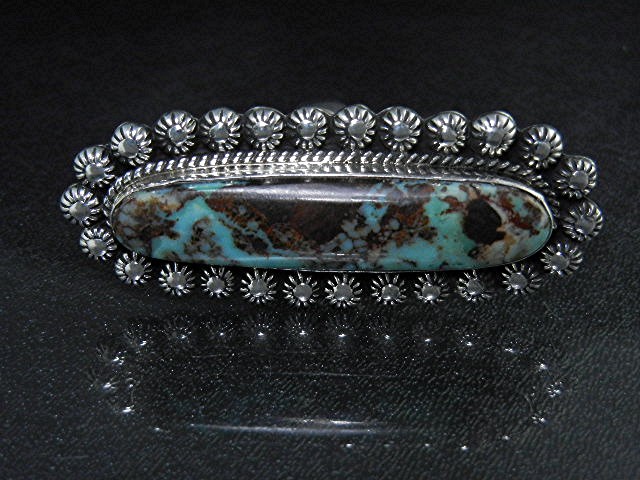 Navajo Dry Creek Turquoise Sterling Silver Ring Leroy J