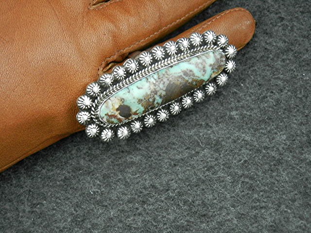 Navajo Dry Creek Turquoise Sterling Silver Ring Leroy J