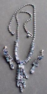 Awesome Weiss Rhinestone Necklace & Earrings