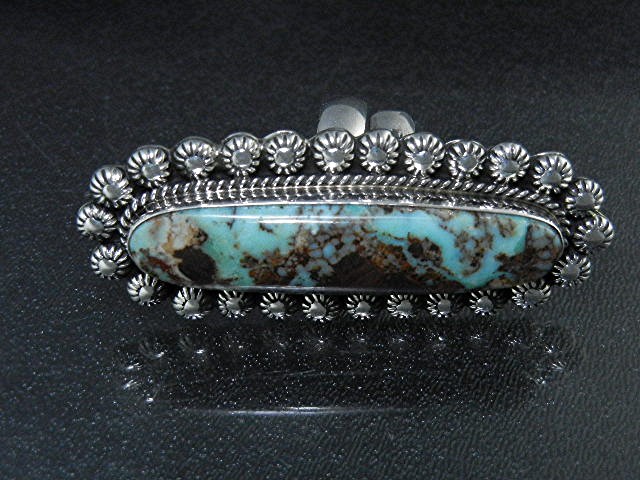 Navajo Dry Creek Turquoise Sterling Silver Ring Leroy J