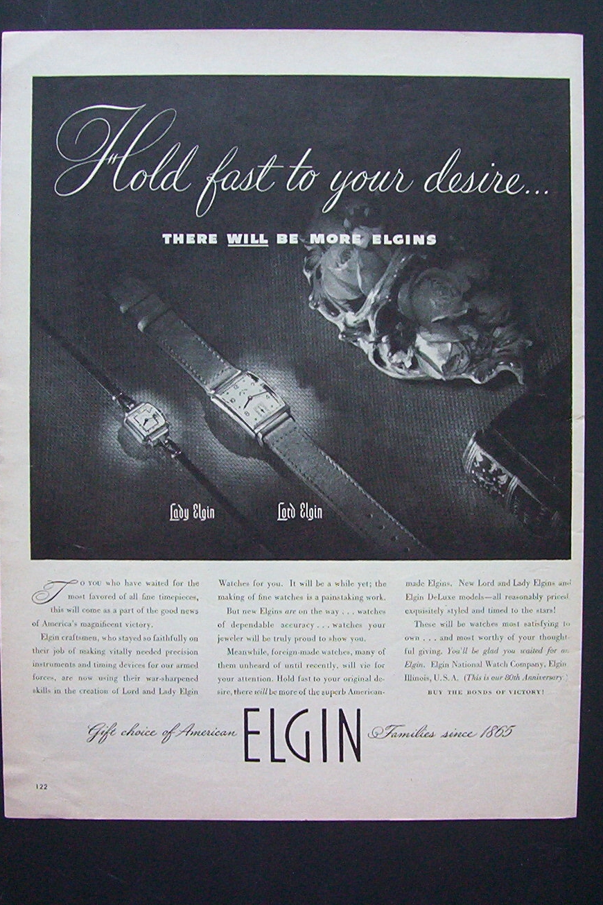 1945 Elgin Watches with 2 Styles of Watches