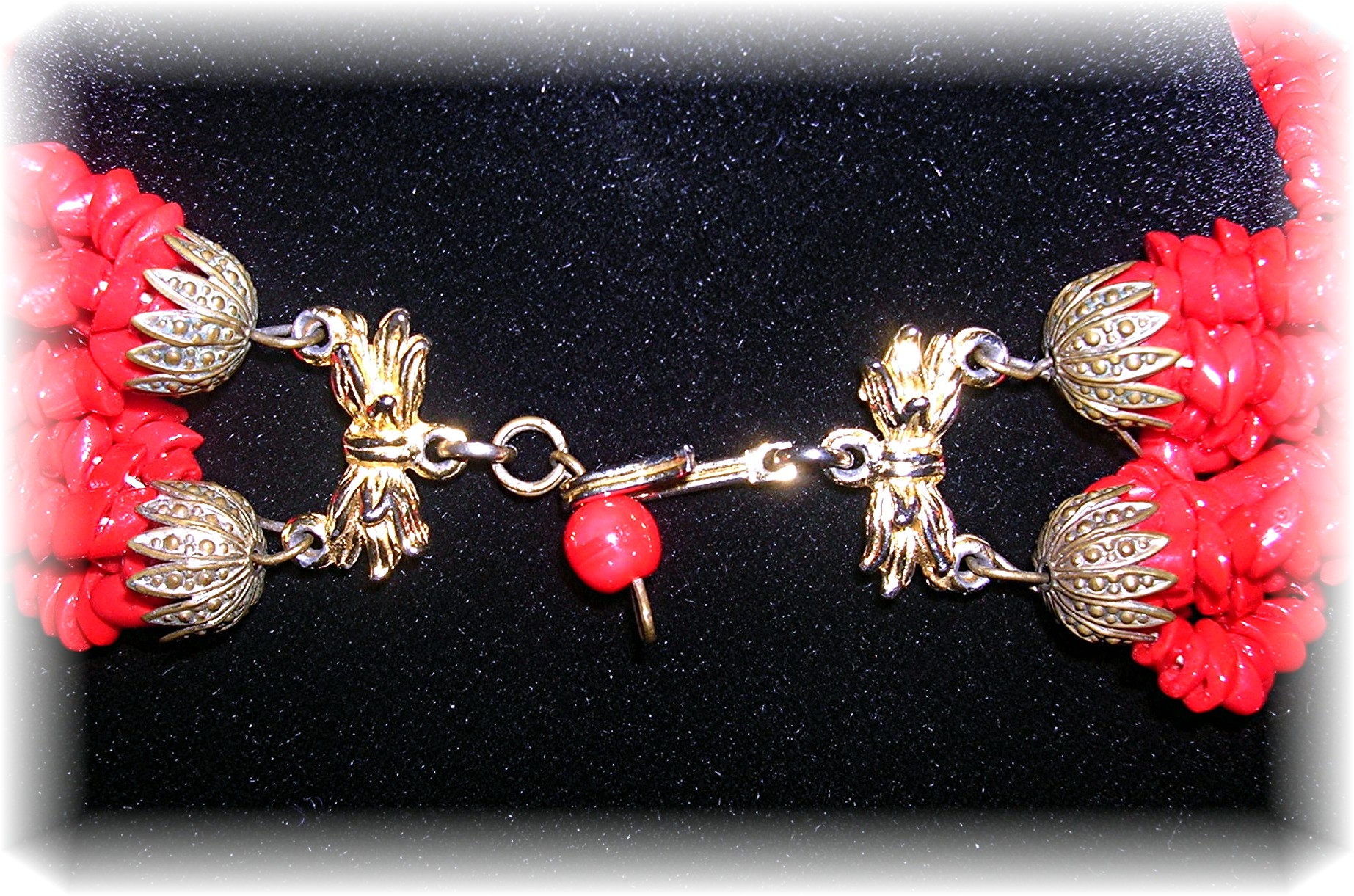 Coral or Glass Necklace 12 Strands