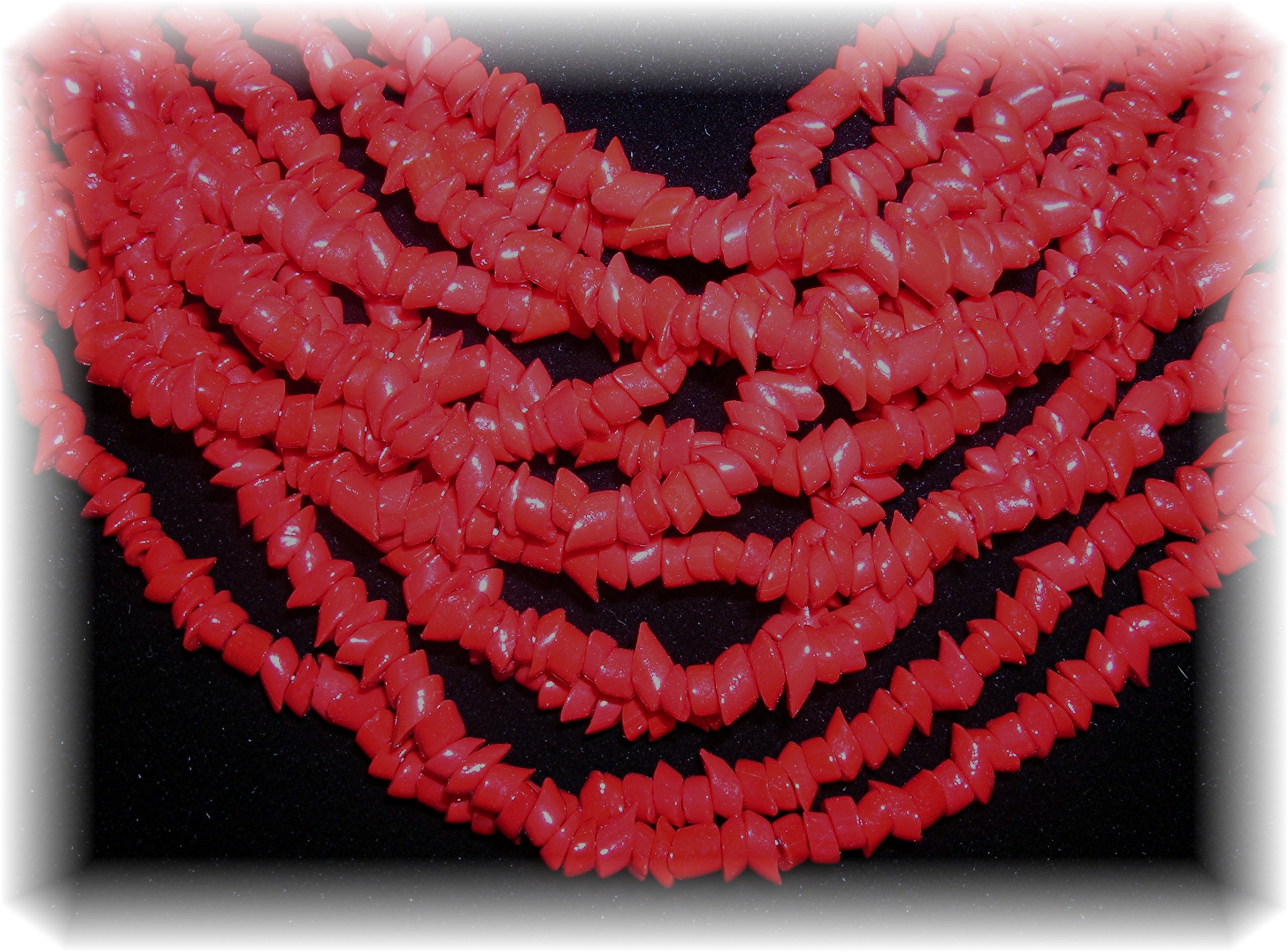 Coral or Glass Necklace 12 Strands