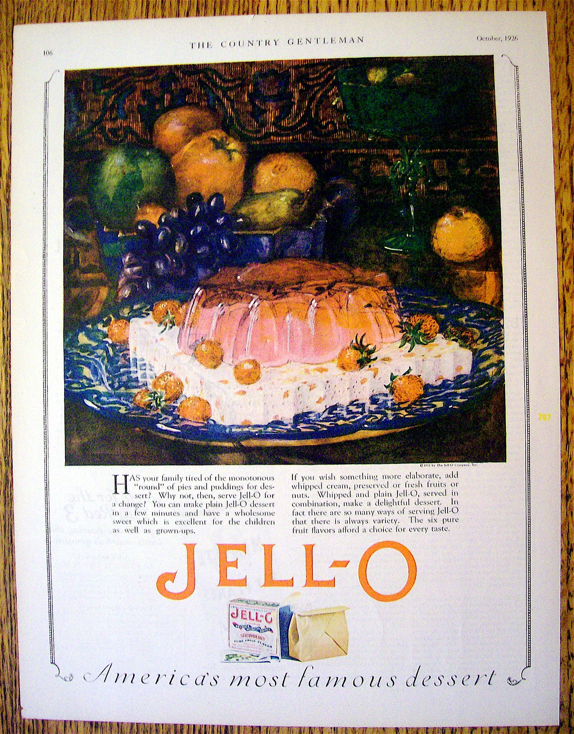 1926 Jell-O with Jell-O Mold