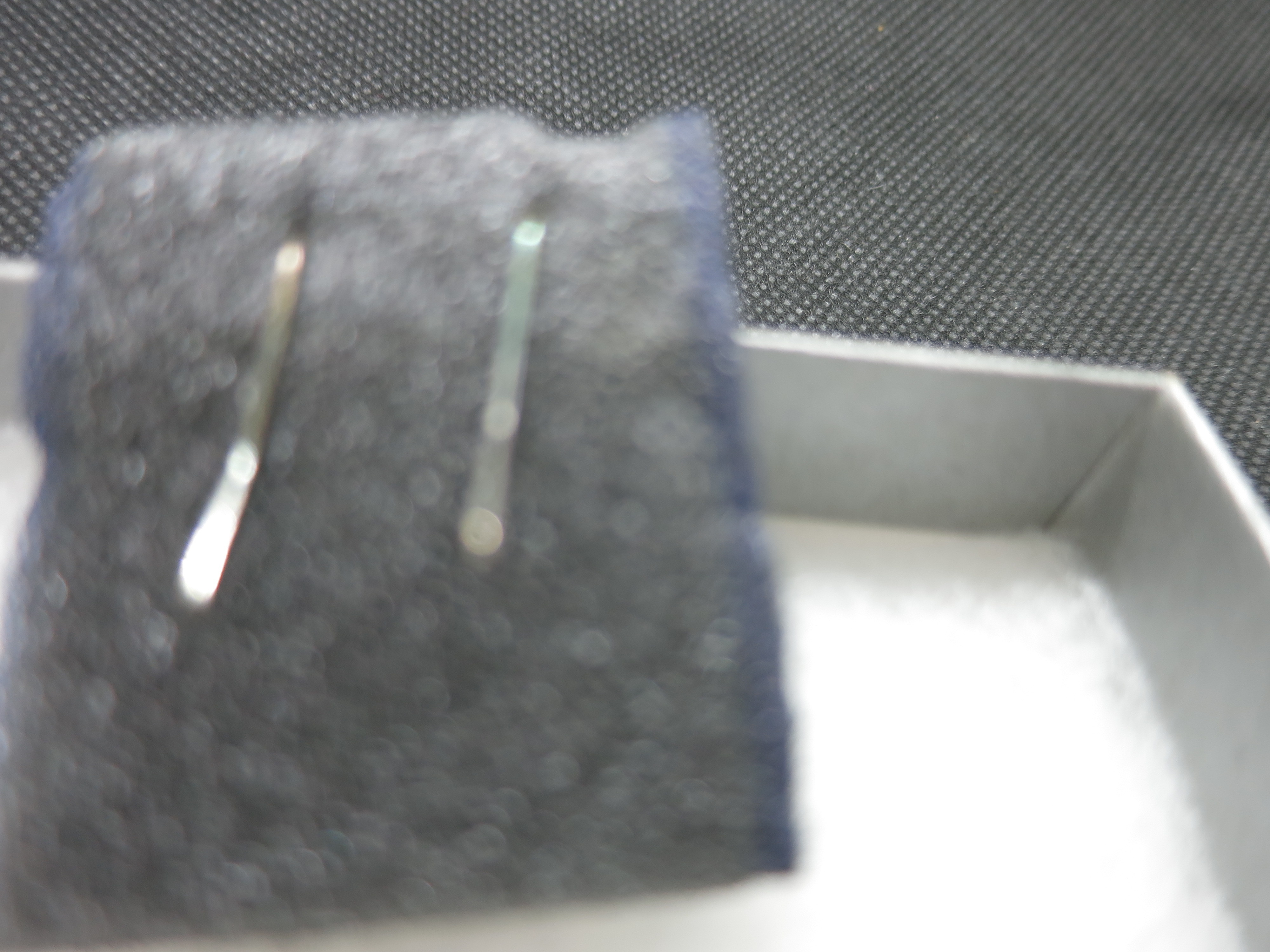 Blue and White Opalescent Glass Bead Earrings Fish Hook Wired