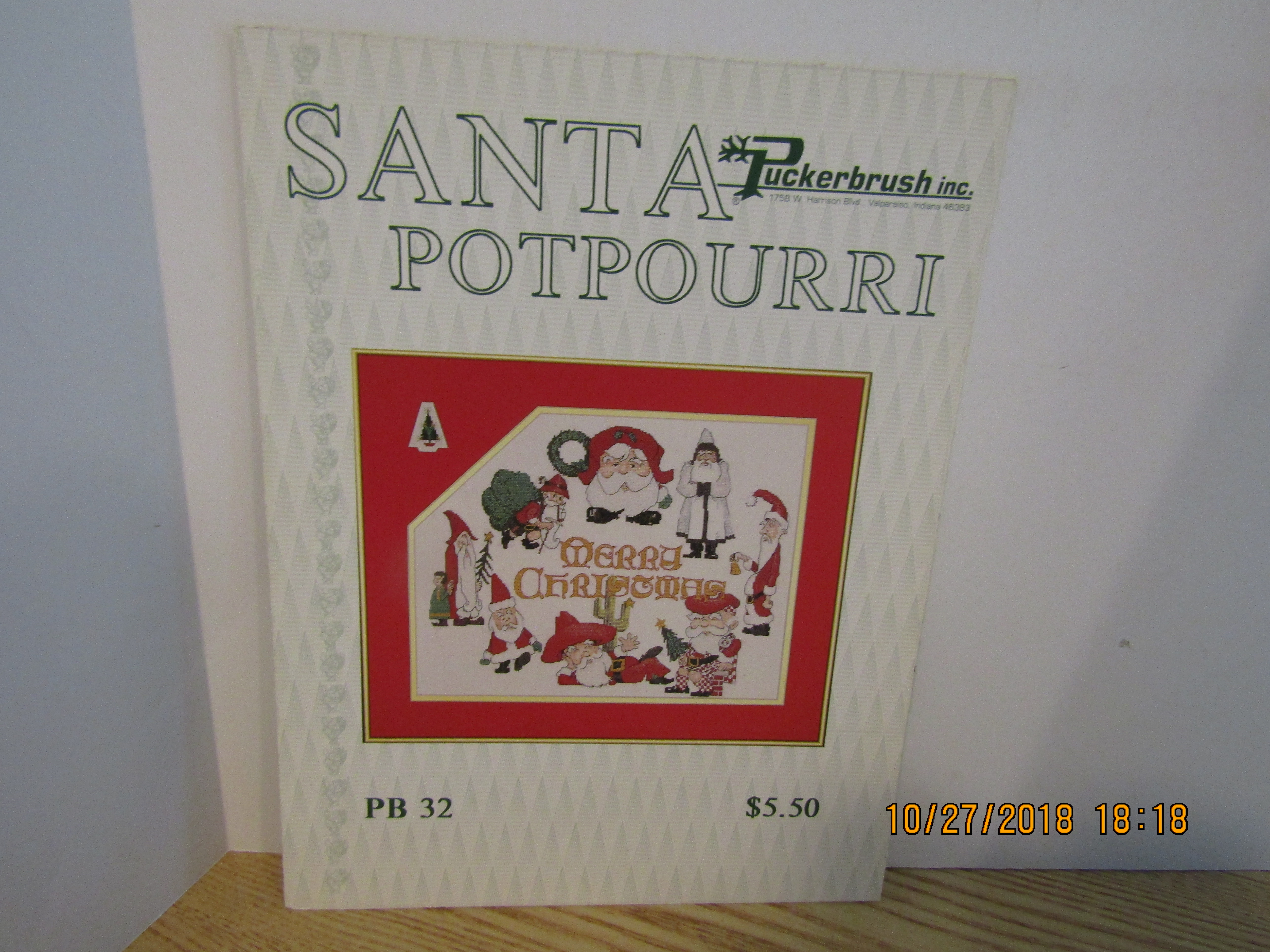 Puckerbrush Cross Stitch  Book  Santa Potpourri #32
