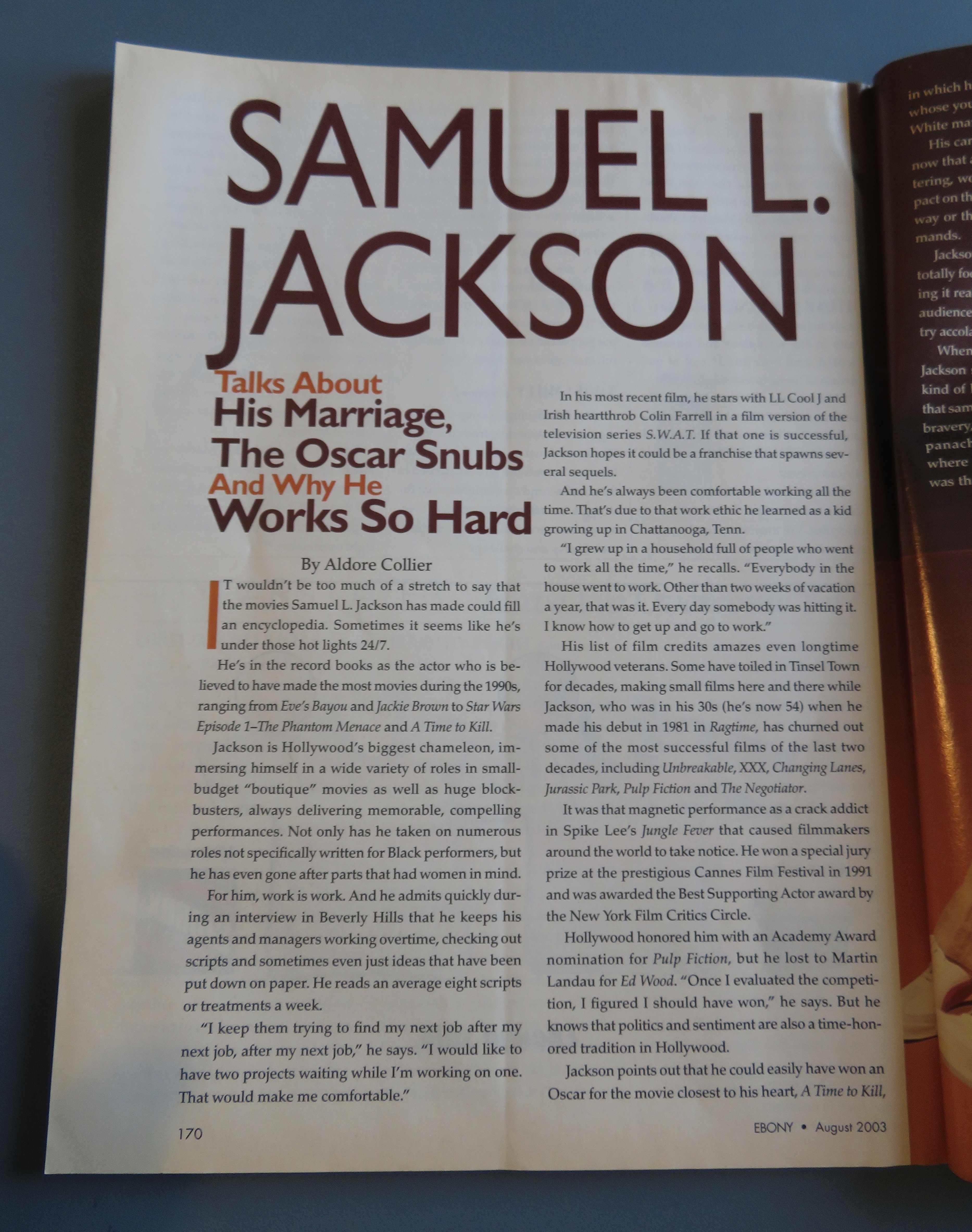 Ebony Magazine August 2003 Samuel L. Jackson