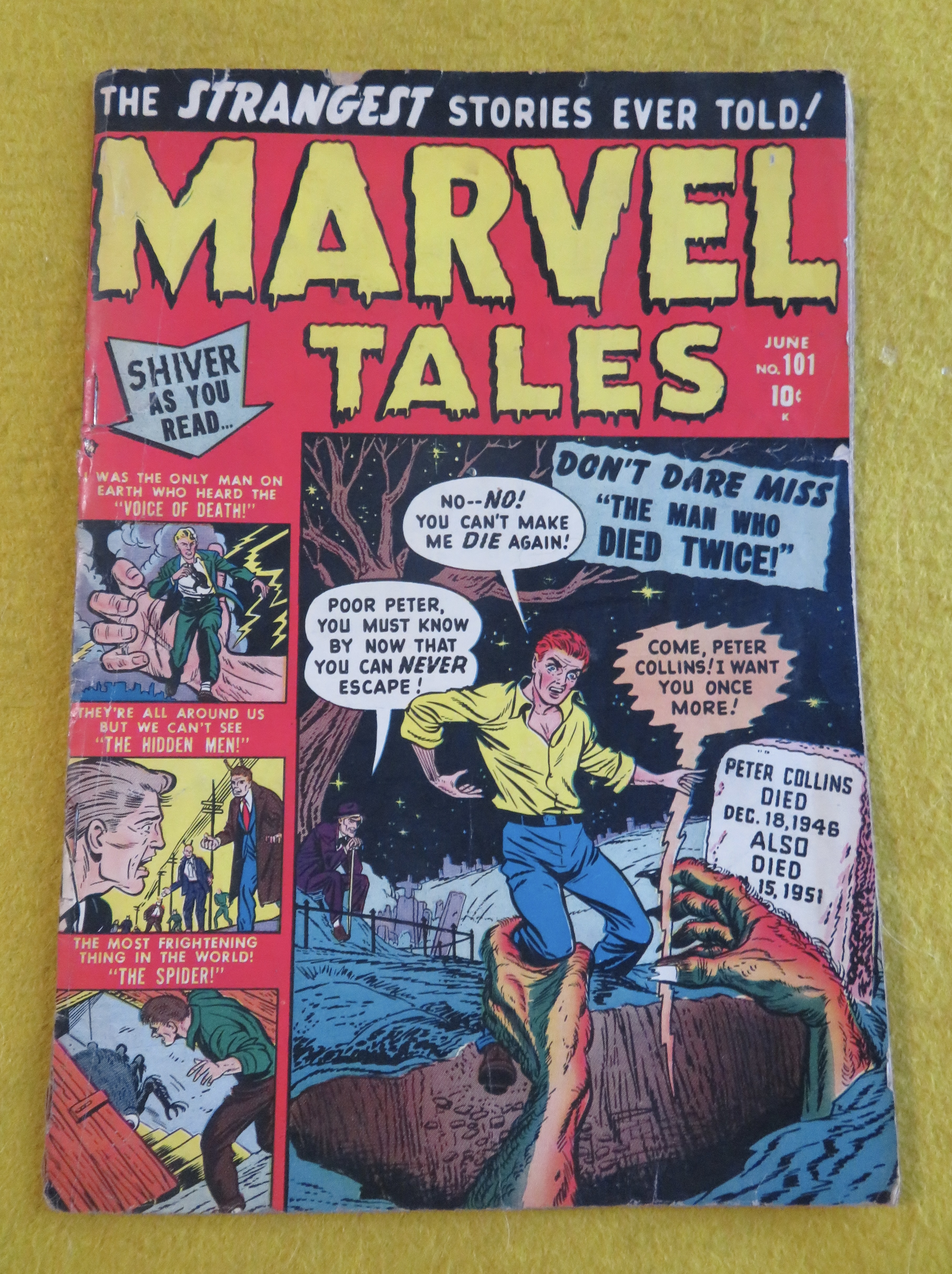 Marvel Tales Comic June 1951 Man Who Died Twice