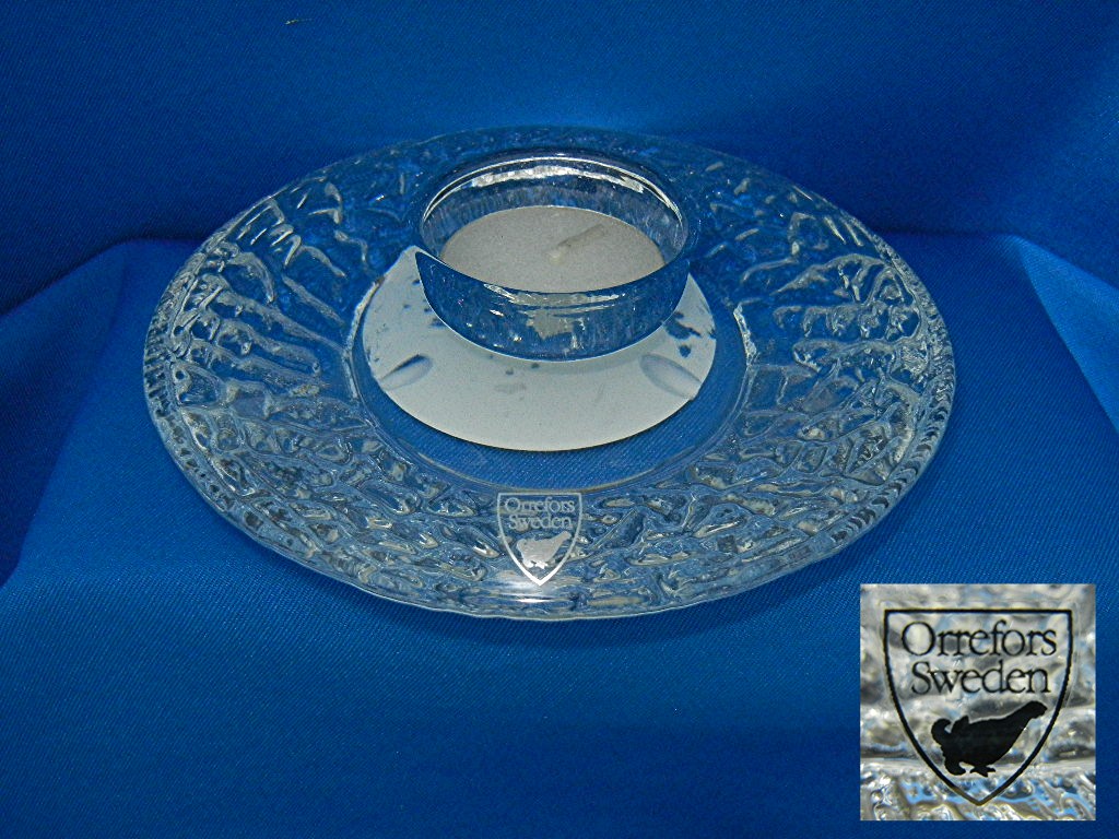 Orrefors Discus Votive Candle Holder