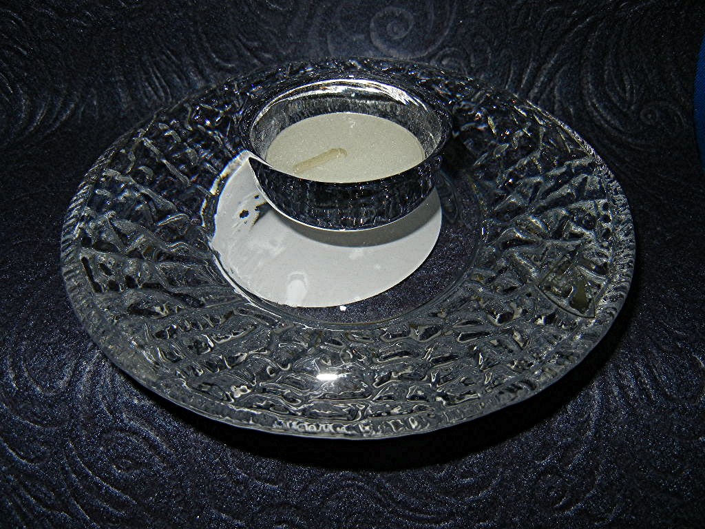 Orrefors Discus Votive Candle Holder