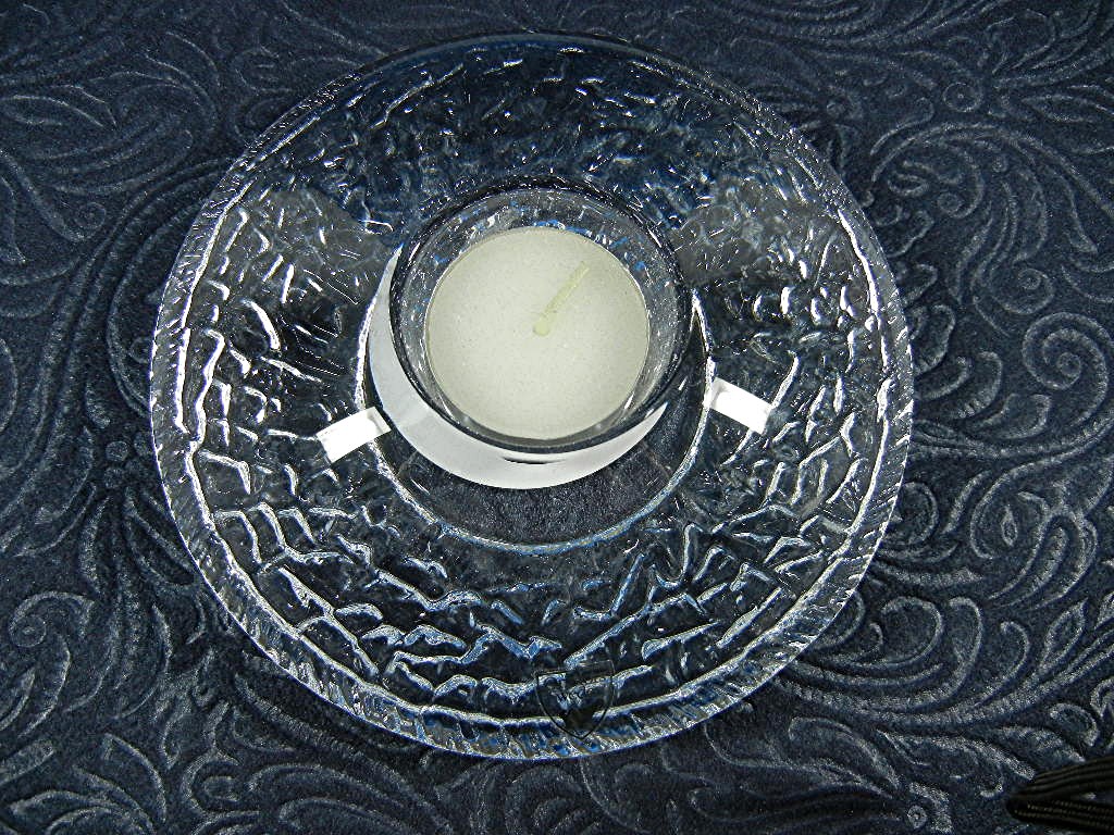 Orrefors Discus Votive Candle Holder