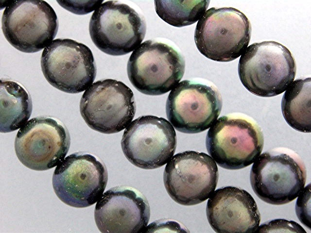 EX EX  Freshwater 6.2mm Grey Pearl  Necklace Sterling C