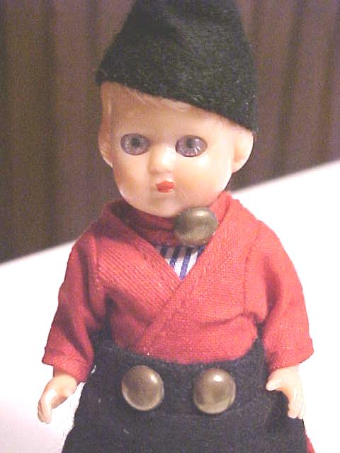 Dutch Boy Dolls Ethnic Wood Shoes Miniature 2 PC