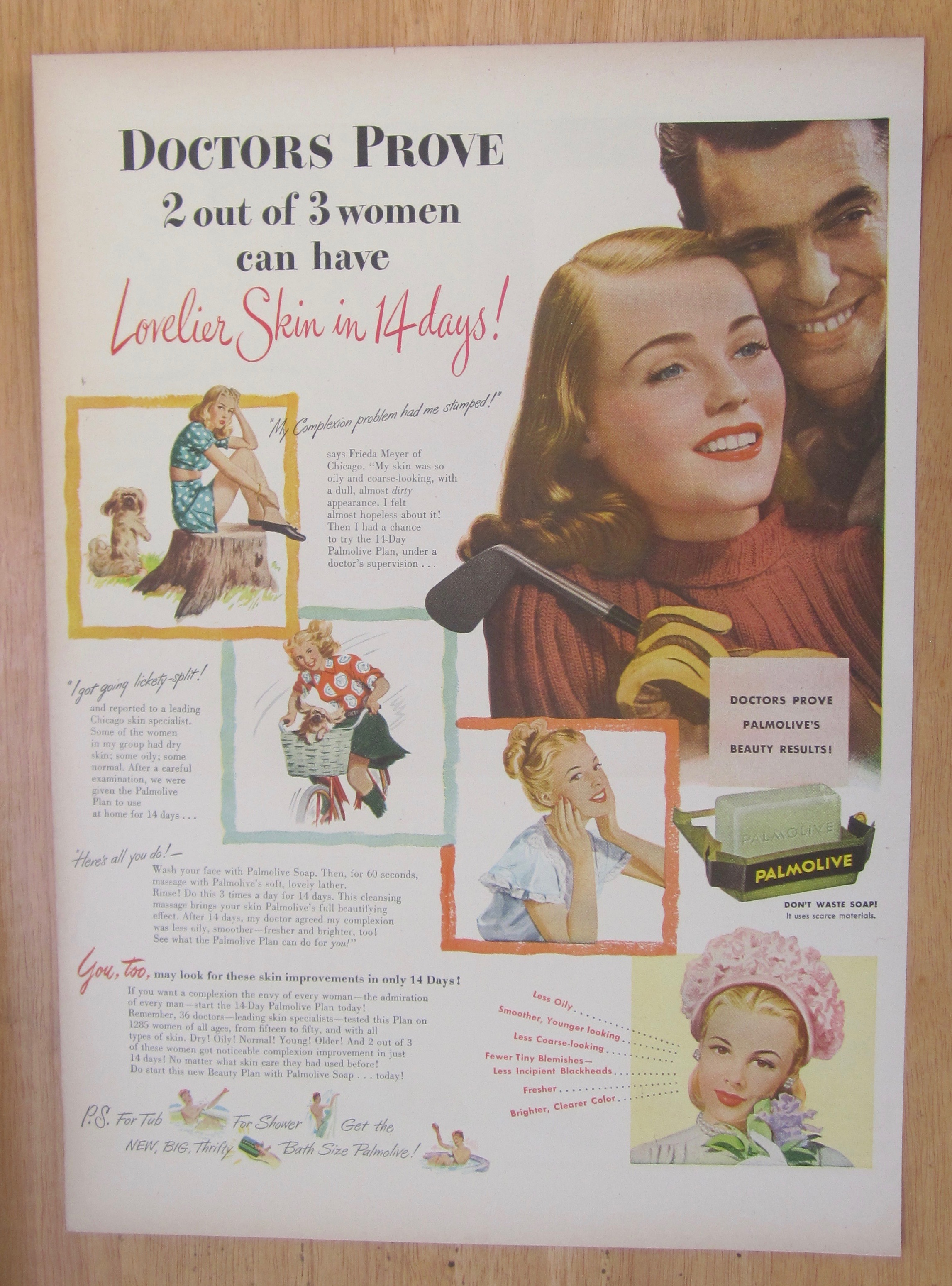 1946 Palmolive Soap with Woman & Man Smiling