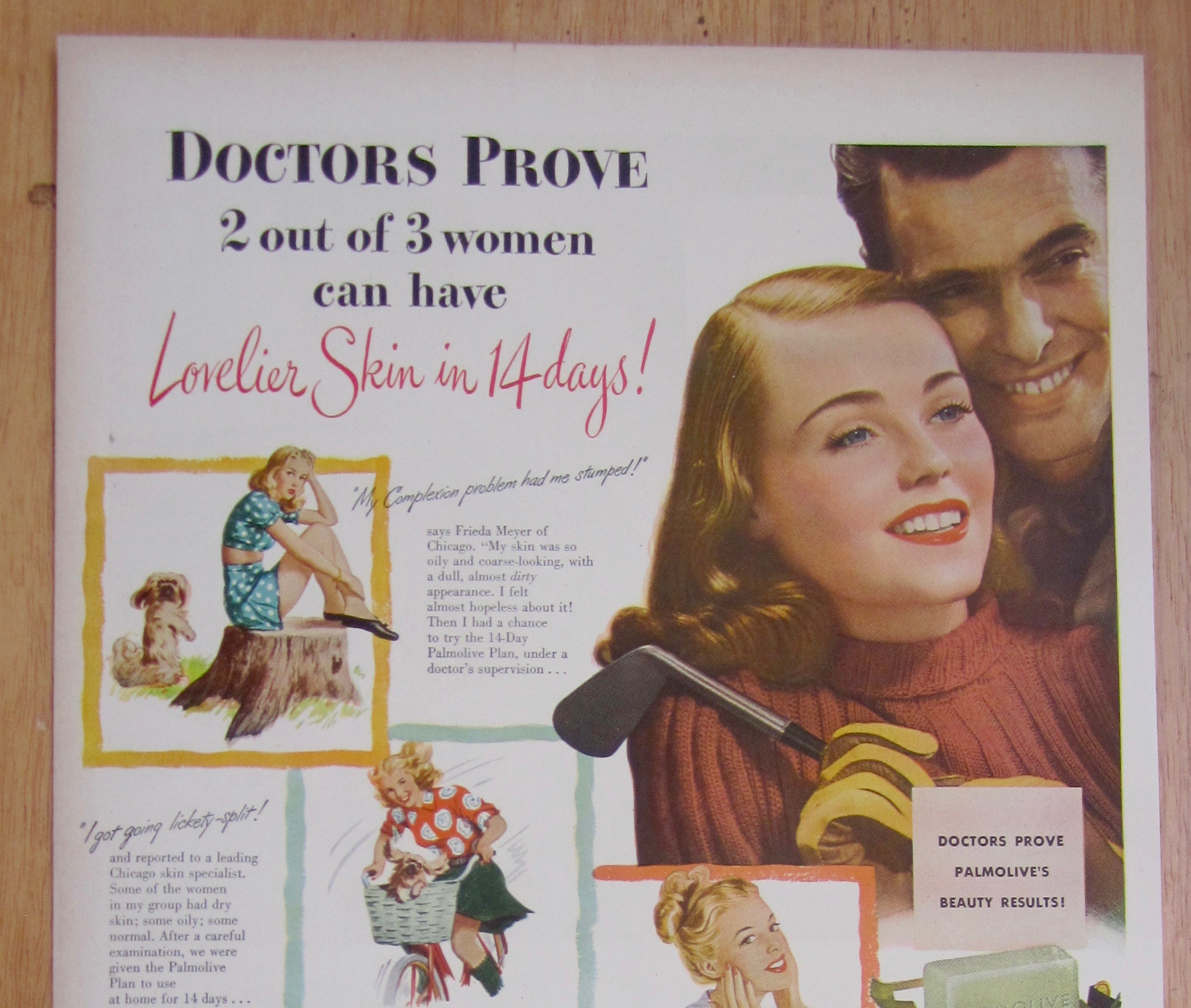 1946 Palmolive Soap with Woman & Man Smiling